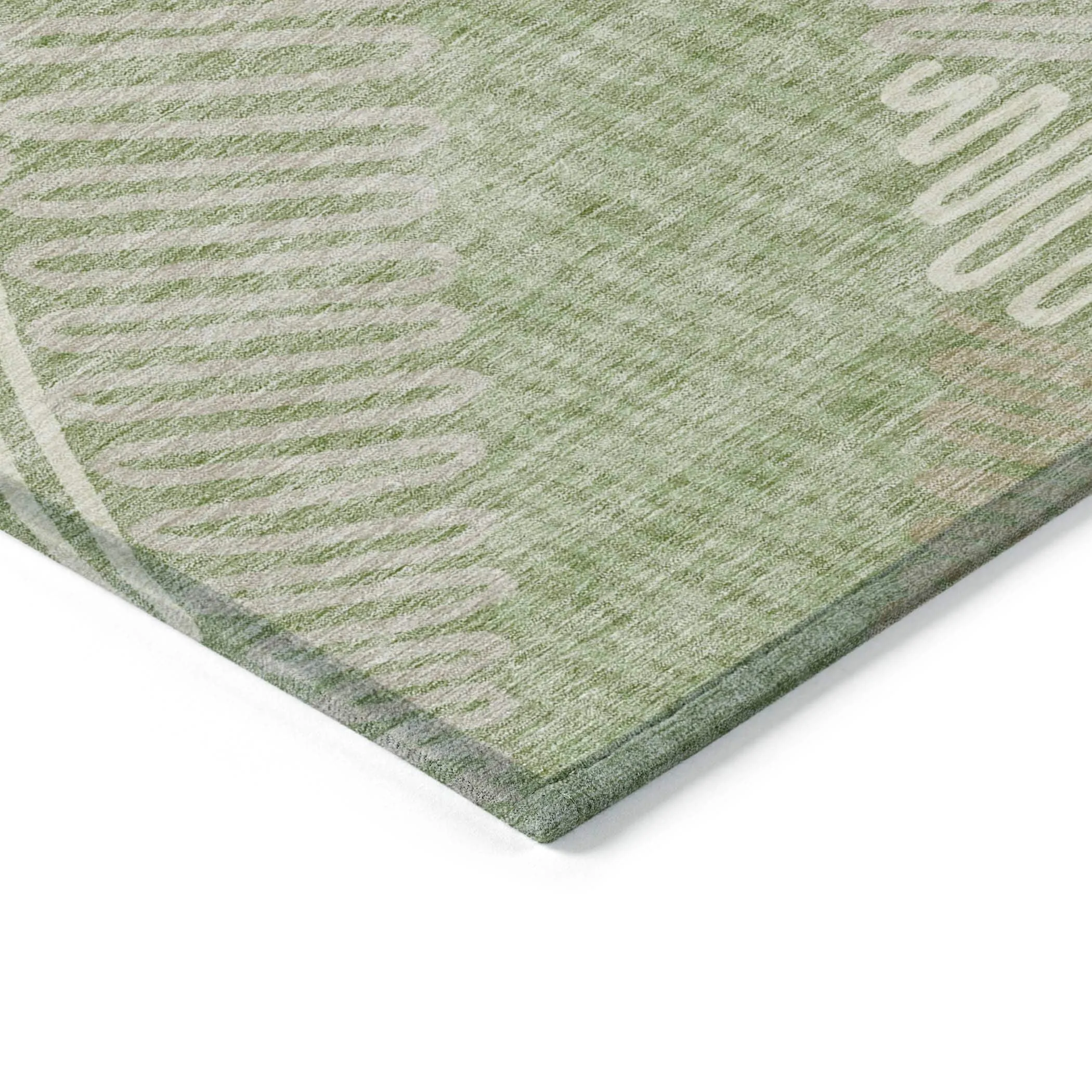 Machine Washable Indoor/ Outdoor Chantille Contemporary Squiggles Rug