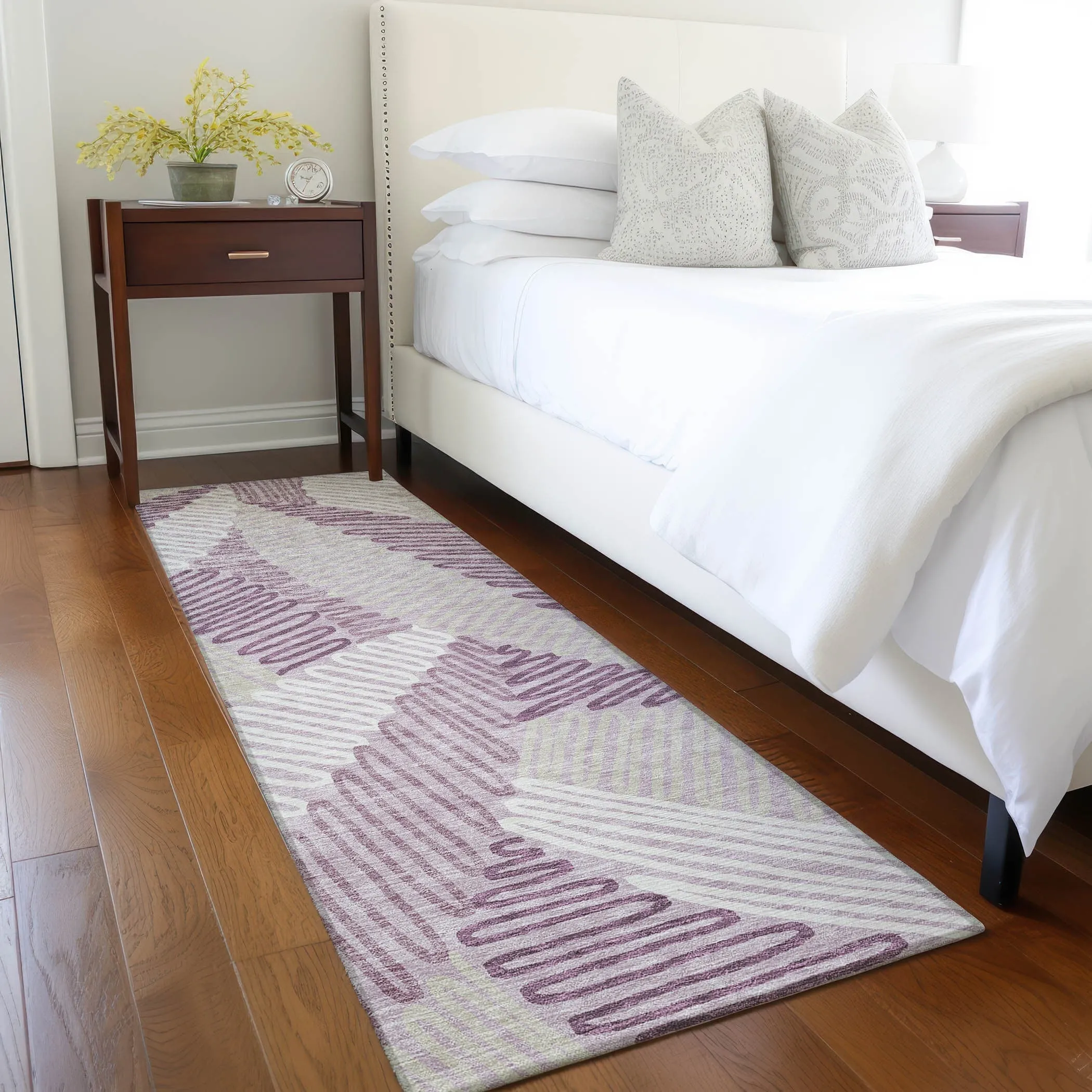 Machine Washable Indoor/ Outdoor Chantille Contemporary Squiggles Rug