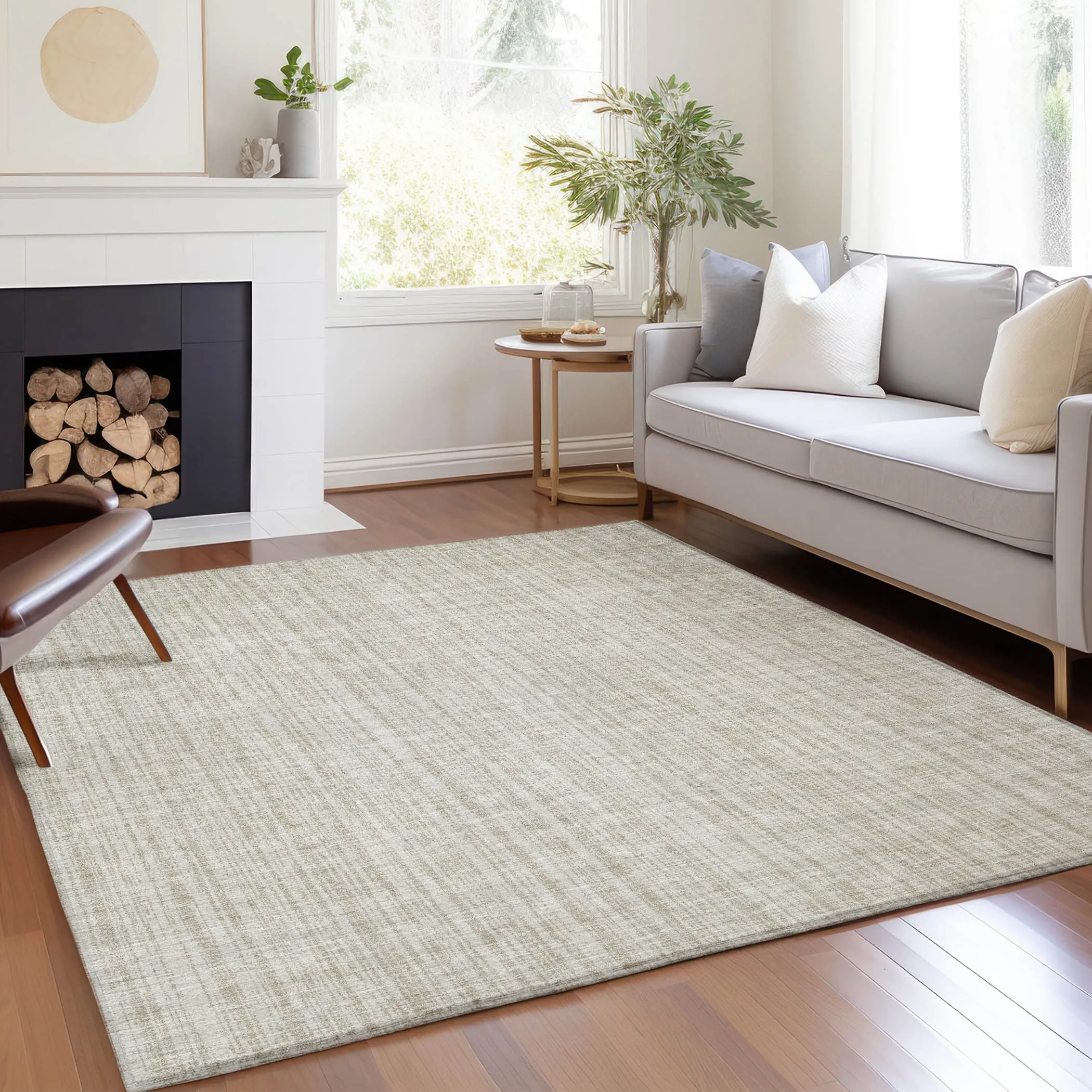 Machine Washable Indoor/ Outdoor Chantille Contemporary Stripes Rug