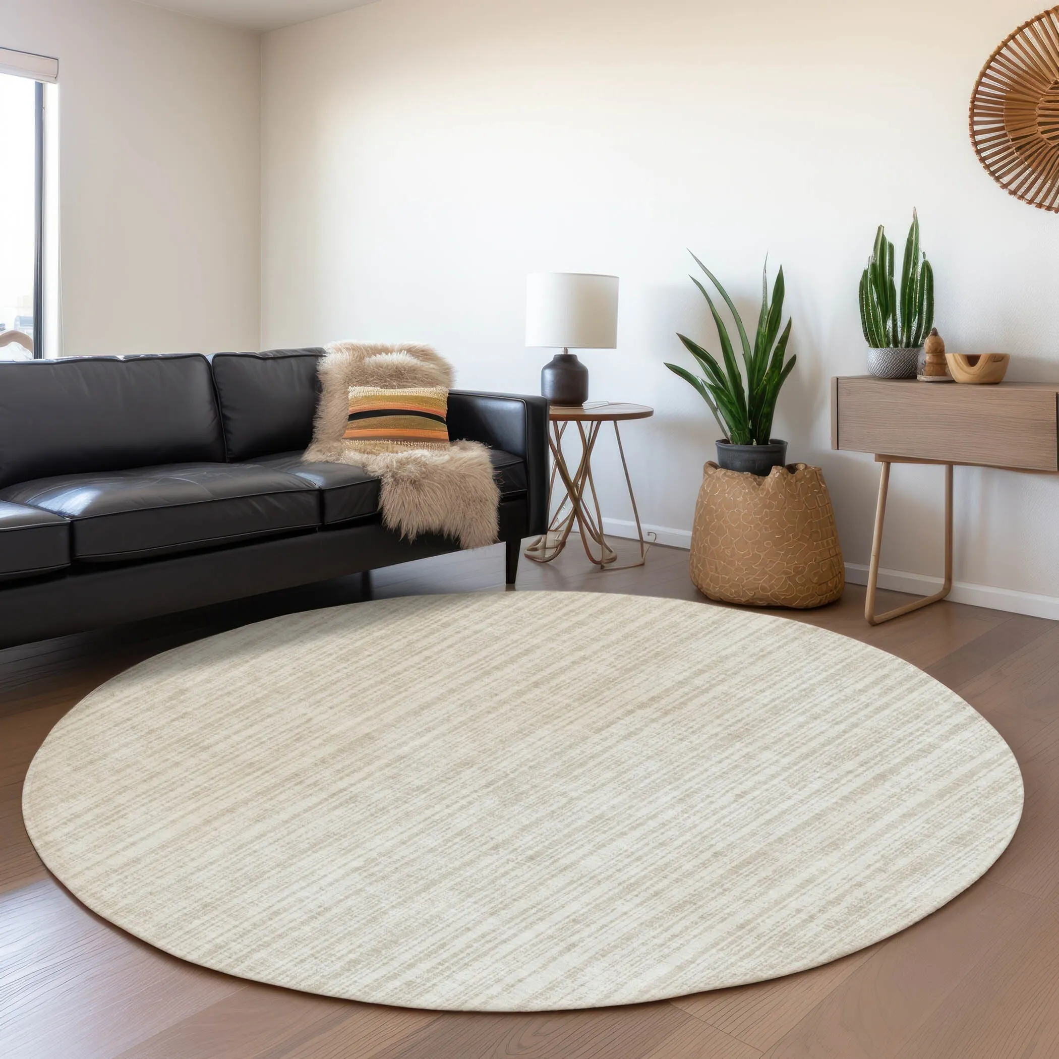 Machine Washable Indoor/ Outdoor Chantille Contemporary Stripes Rug