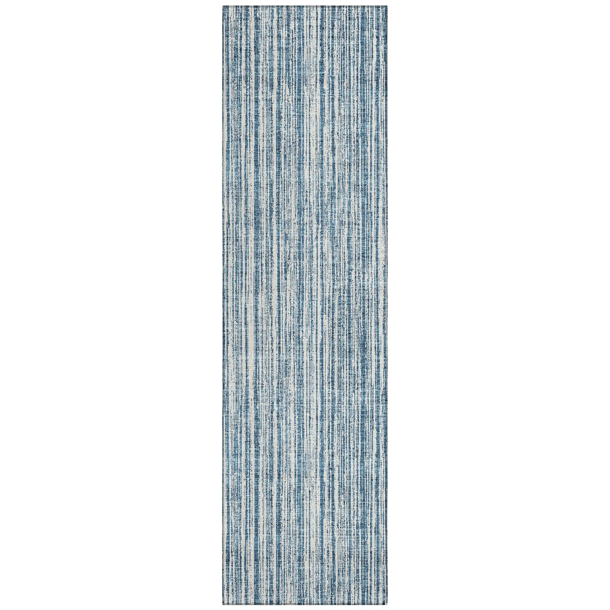 Machine Washable Indoor/ Outdoor Chantille Contemporary Stripes Rug