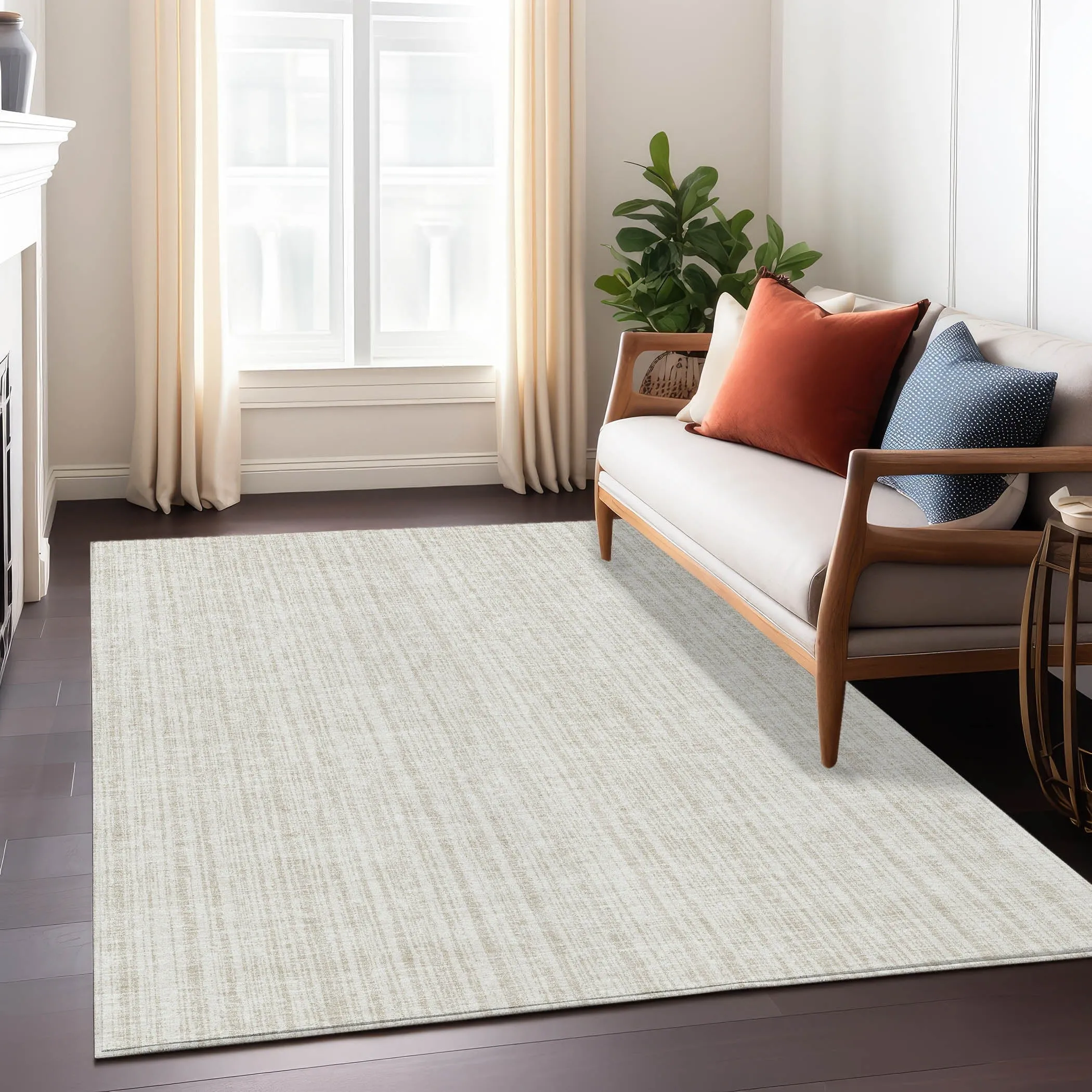 Machine Washable Indoor/ Outdoor Chantille Contemporary Stripes Rug
