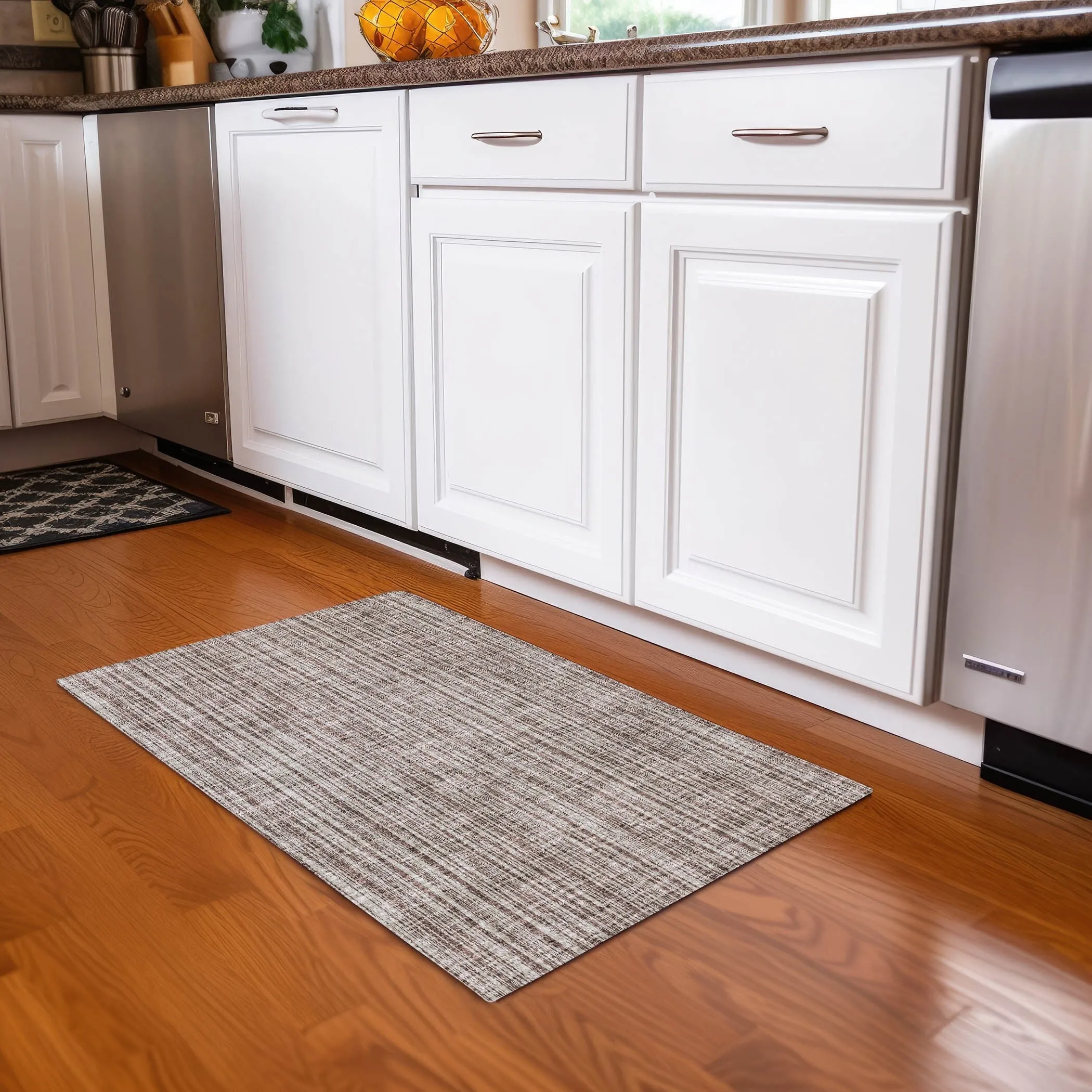 Machine Washable Indoor/ Outdoor Chantille Contemporary Stripes Rug