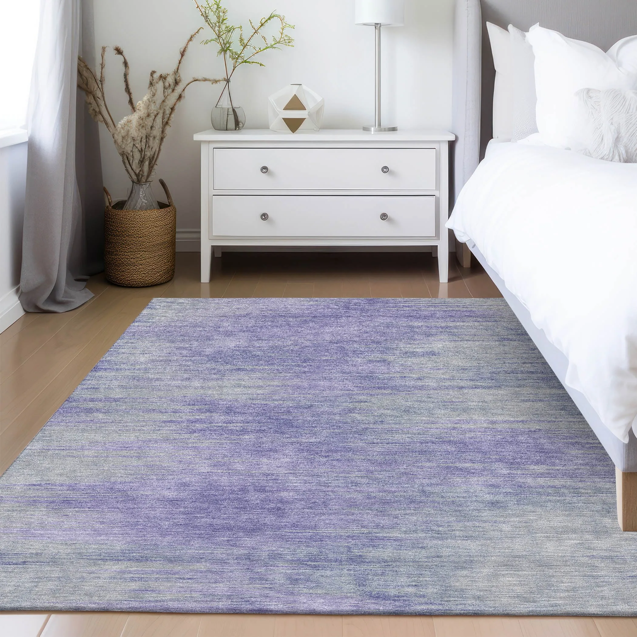 Machine Washable Indoor/ Outdoor Chantille Solid Ombre Rug