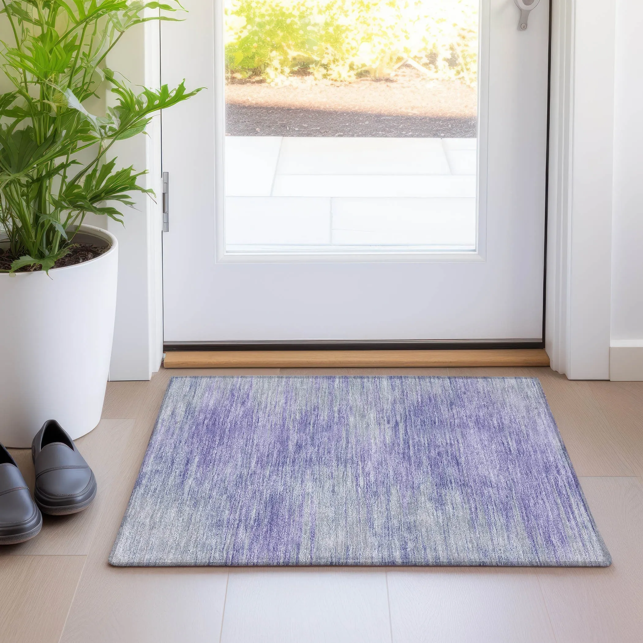 Machine Washable Indoor/ Outdoor Chantille Solid Ombre Rug
