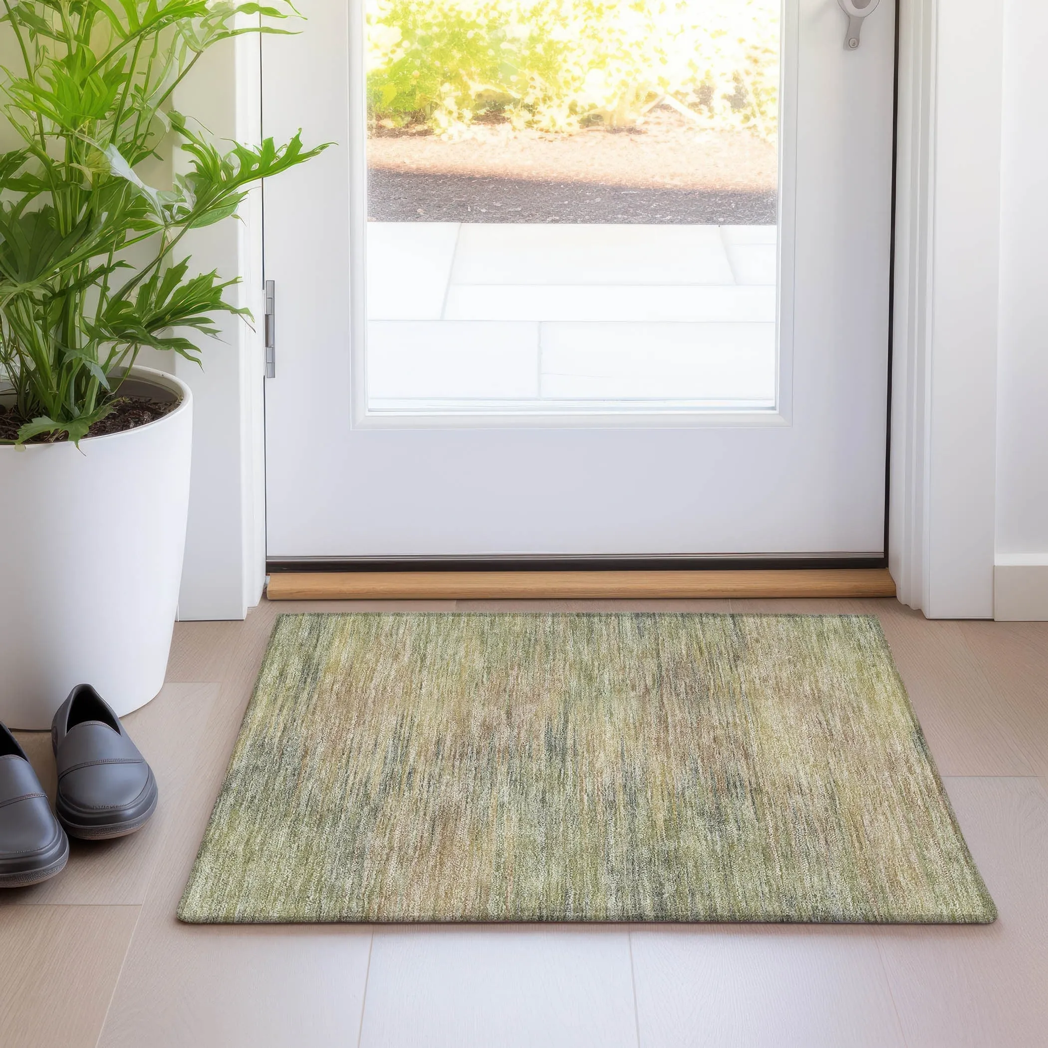 Machine Washable Indoor/ Outdoor Chantille Solid Ombre Rug