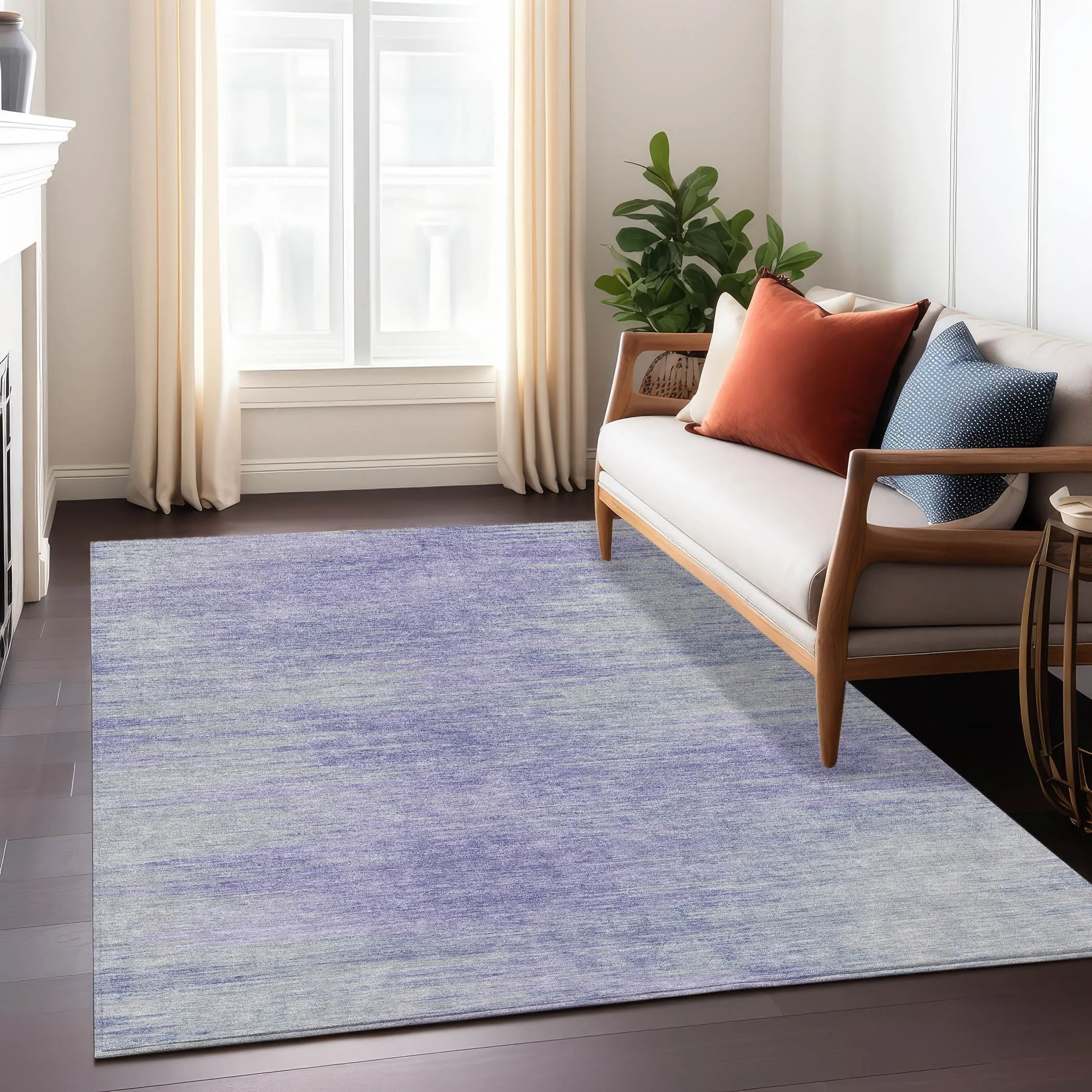 Machine Washable Indoor/ Outdoor Chantille Solid Ombre Rug