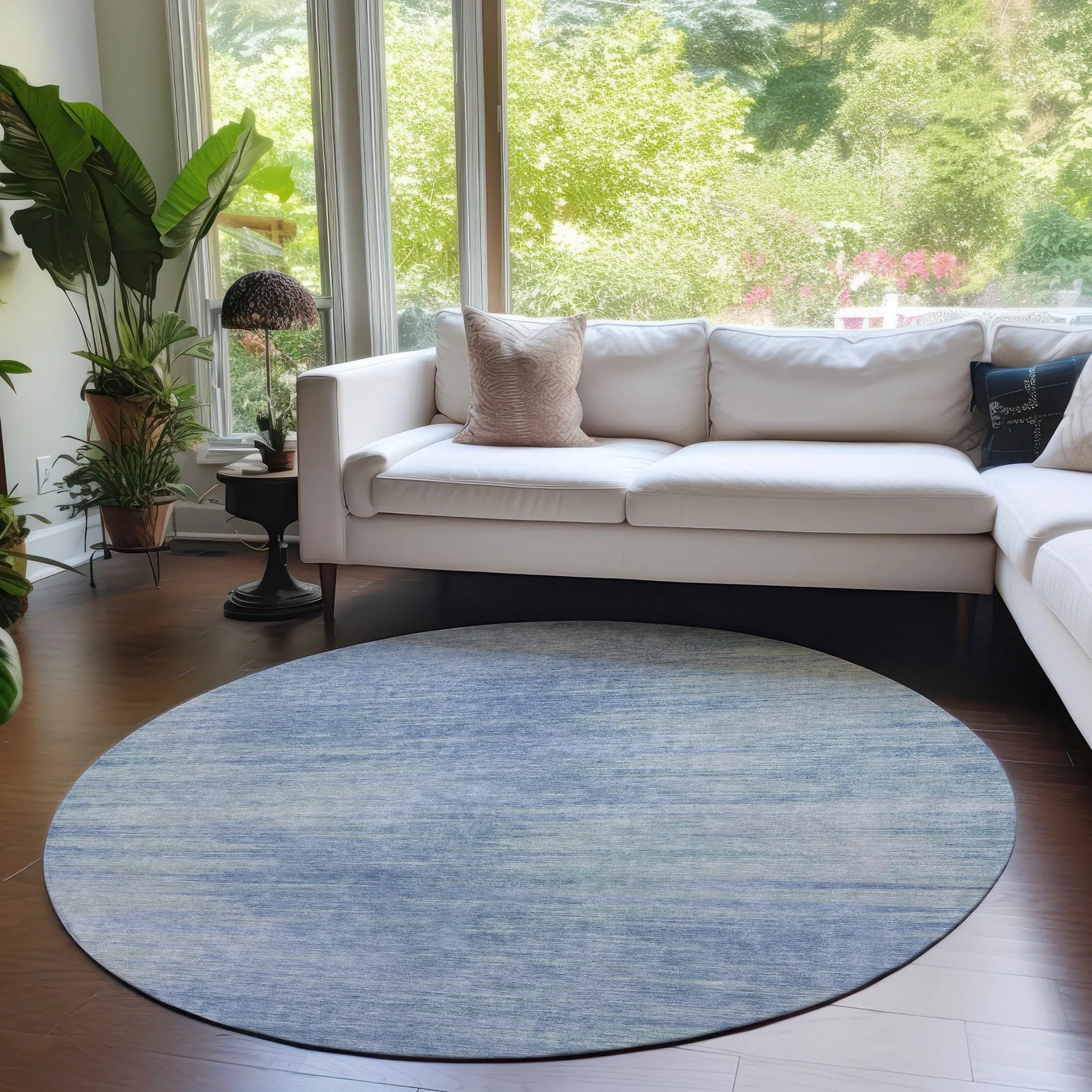 Machine Washable Indoor/ Outdoor Chantille Solid Ombre Rug