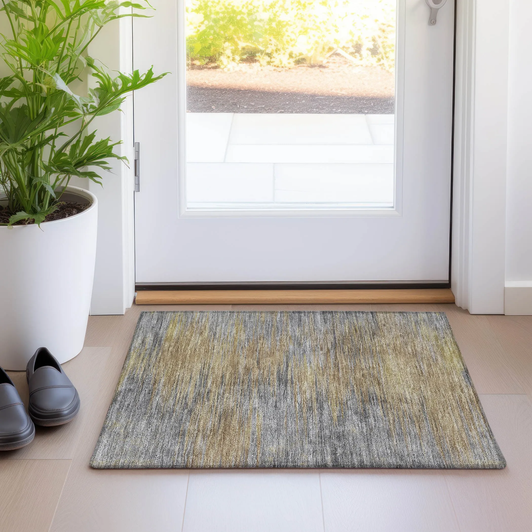 Machine Washable Indoor/ Outdoor Chantille Solid Ombre Rug