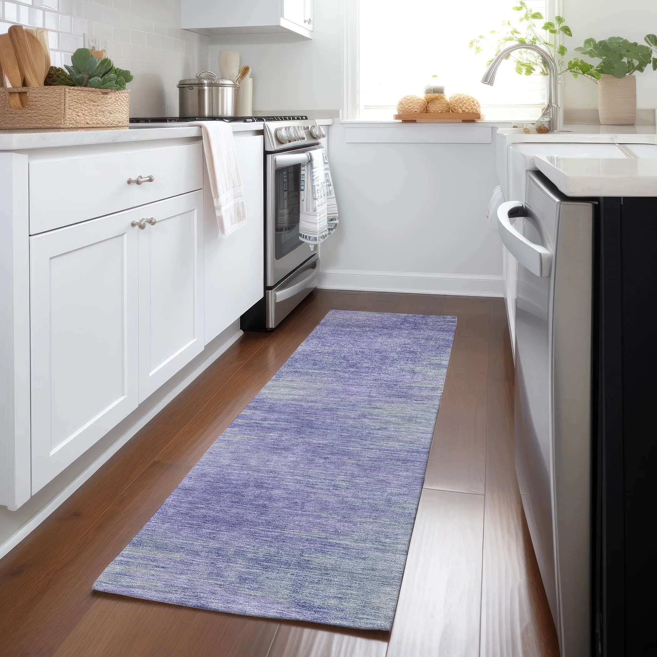 Machine Washable Indoor/ Outdoor Chantille Solid Ombre Rug