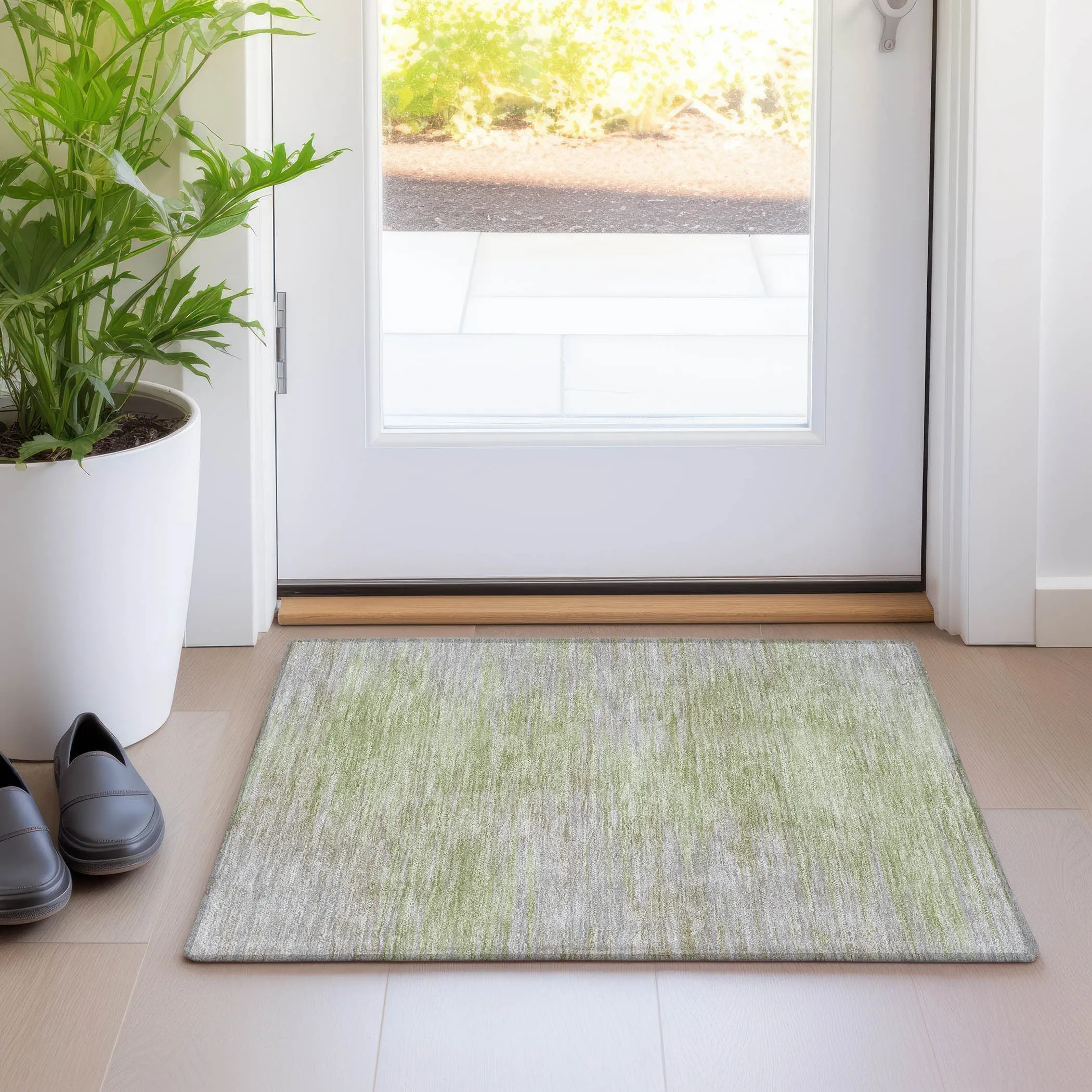 Machine Washable Indoor/ Outdoor Chantille Solid Ombre Rug