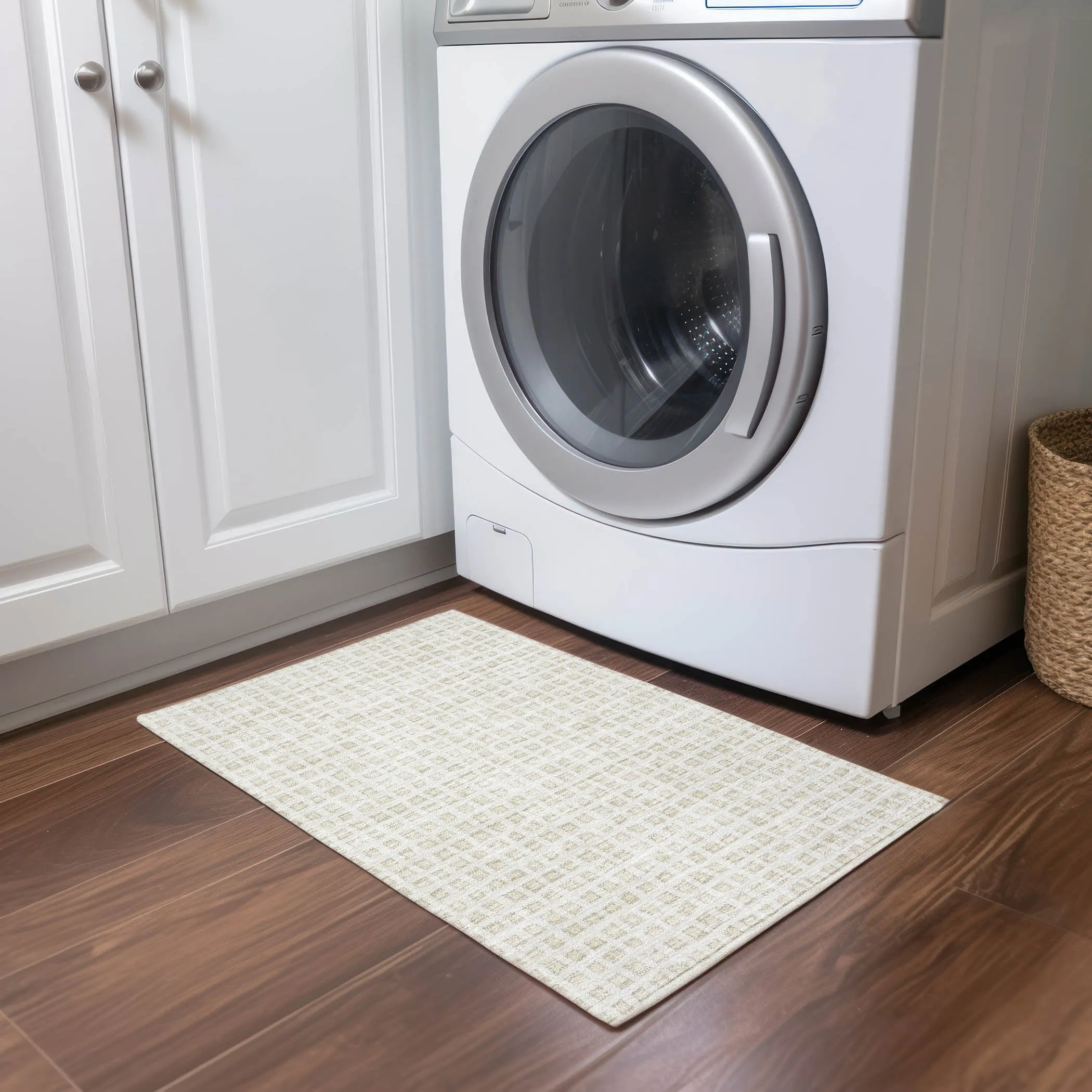 Machine Washable Indoor/ Outdoor Chantille Squared Rug