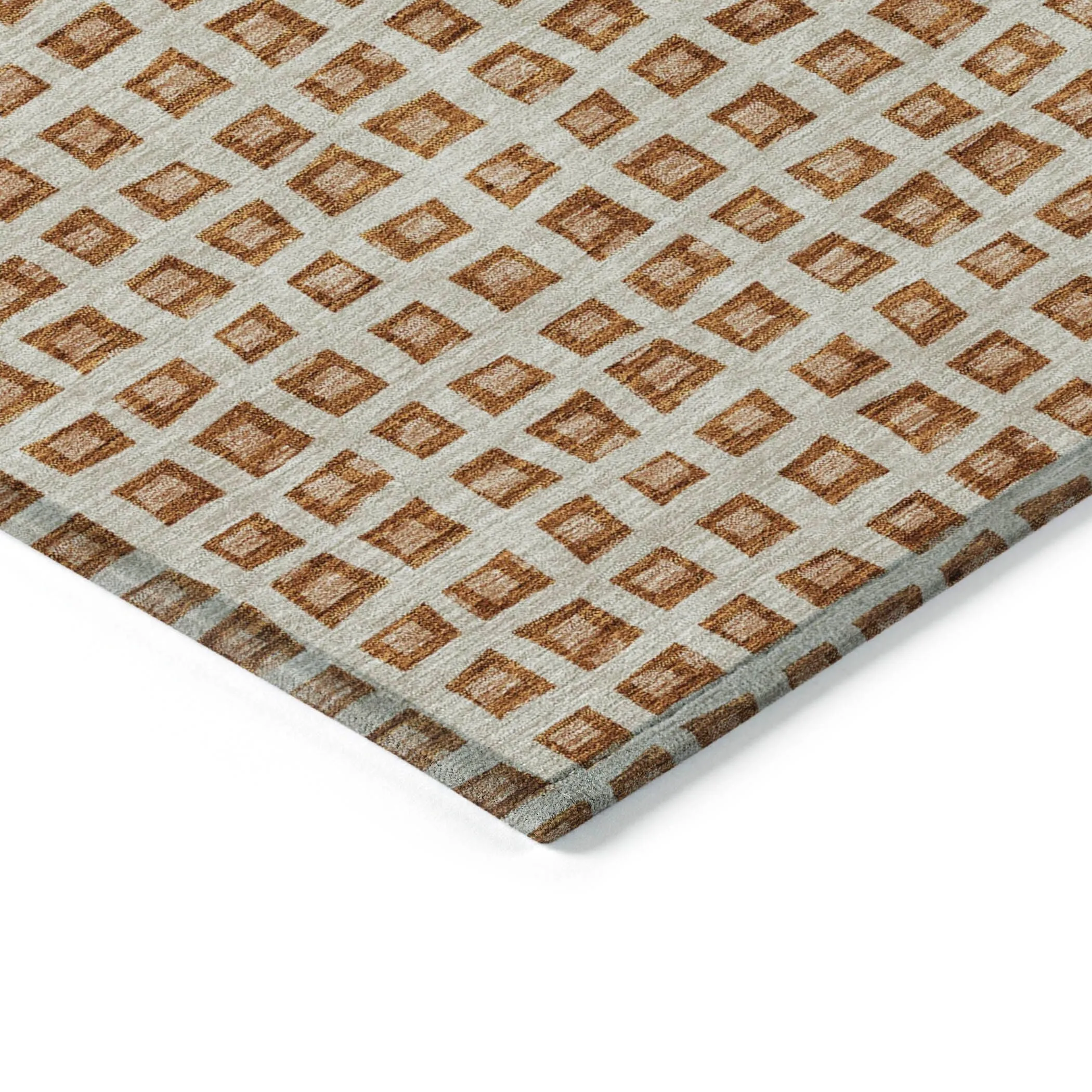 Machine Washable Indoor/ Outdoor Chantille Squared Rug