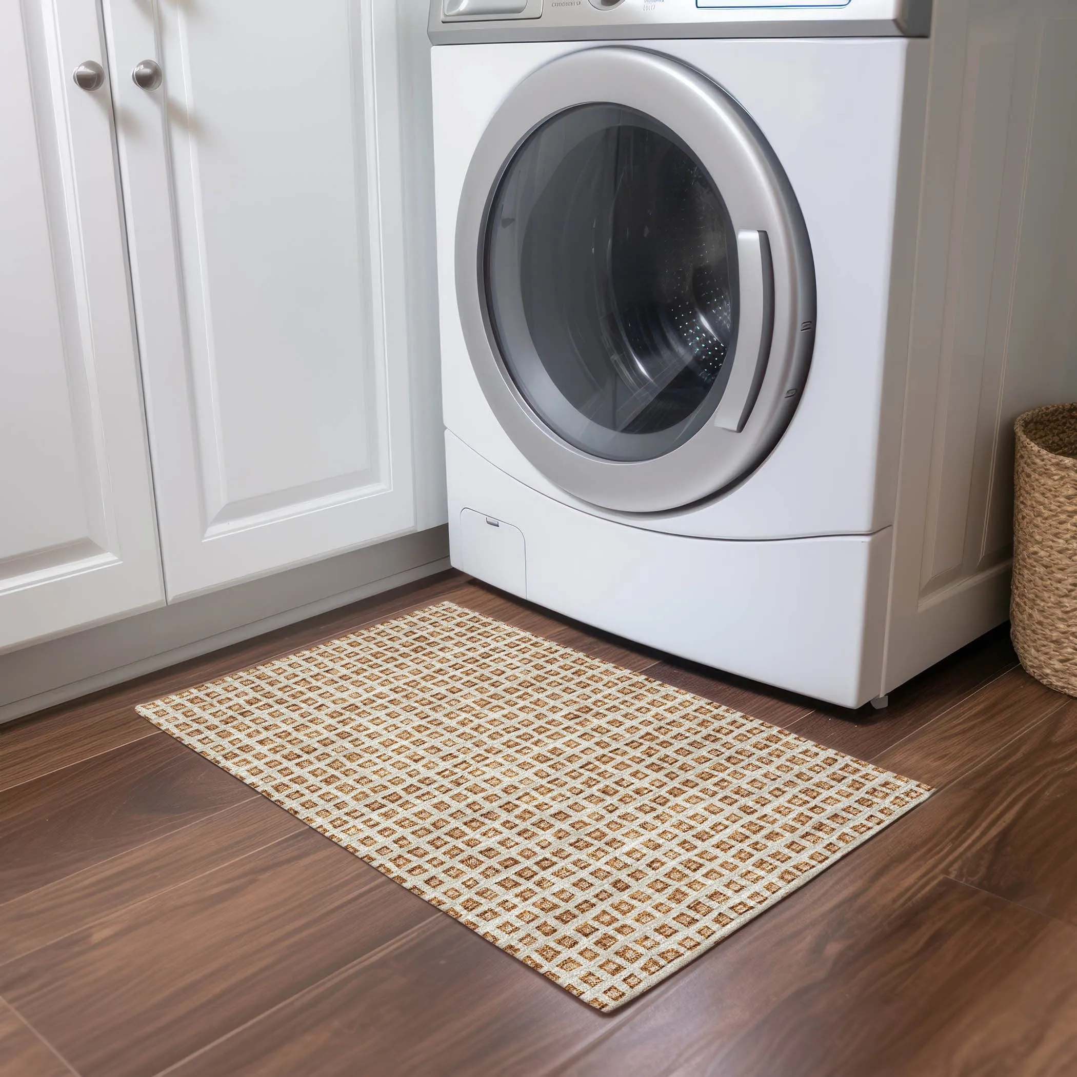 Machine Washable Indoor/ Outdoor Chantille Squared Rug