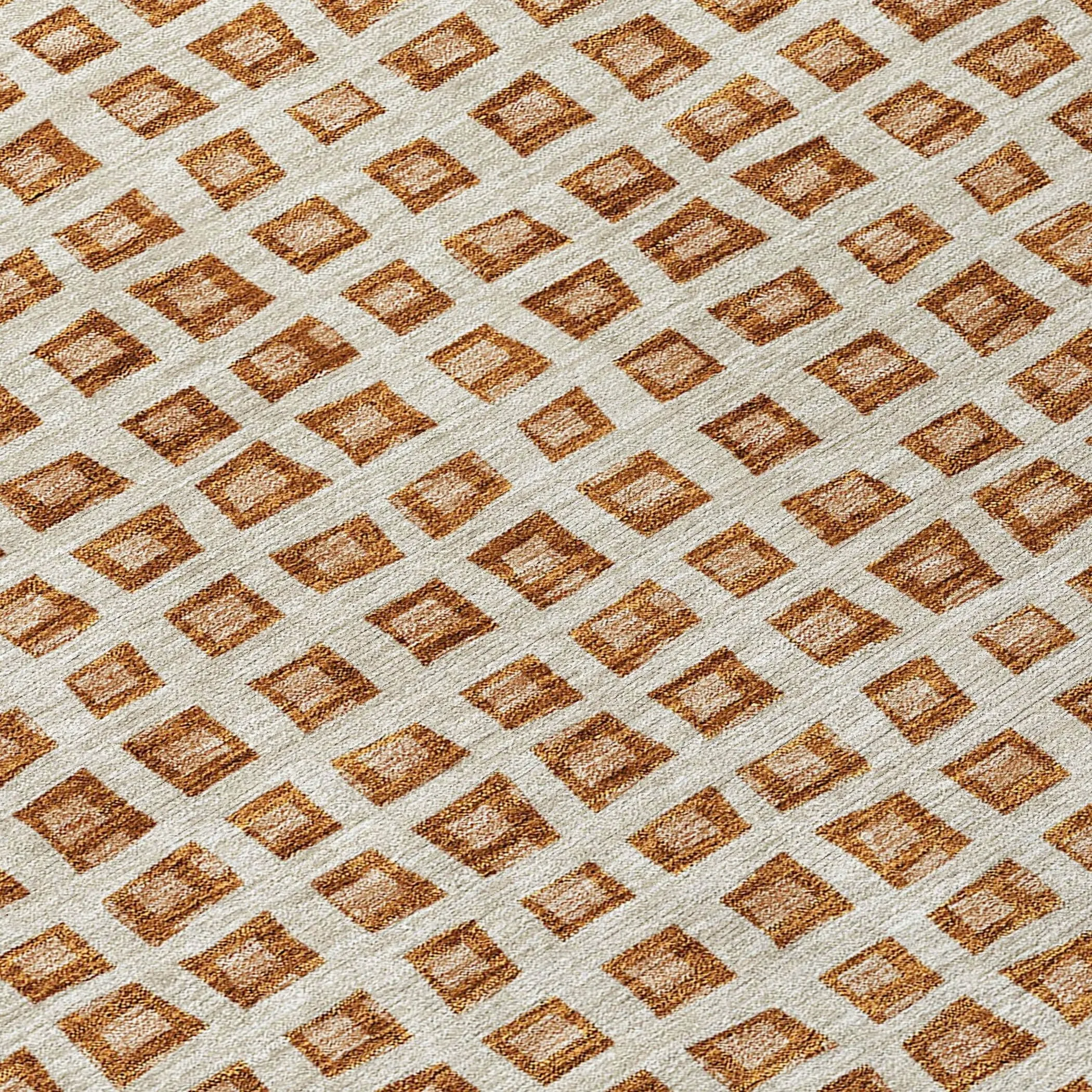 Machine Washable Indoor/ Outdoor Chantille Squared Rug