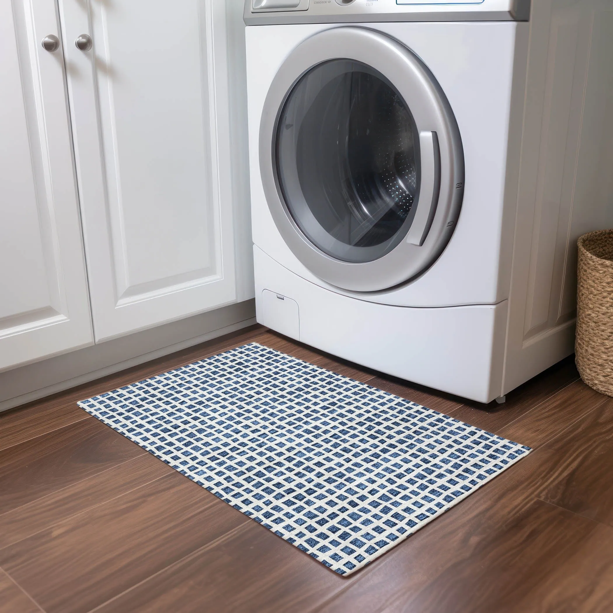 Machine Washable Indoor/ Outdoor Chantille Squared Rug