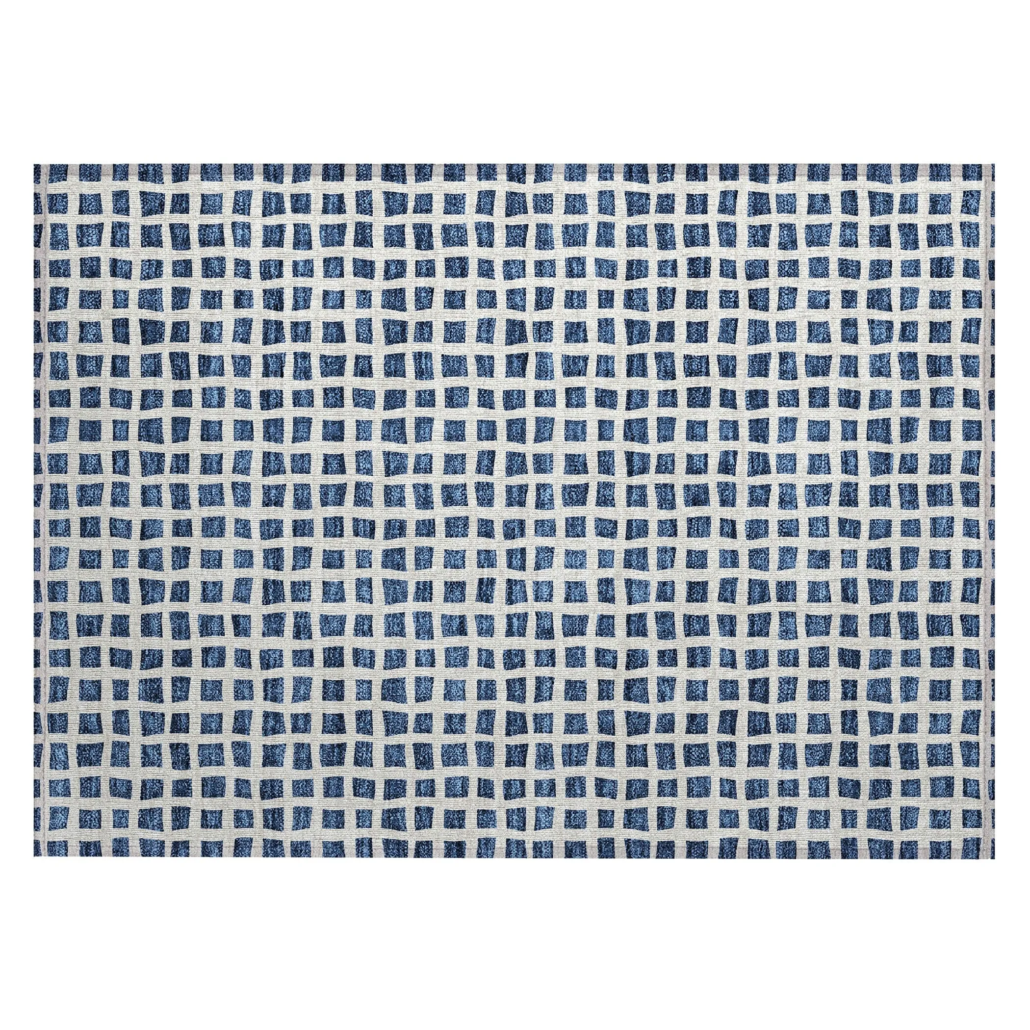 Machine Washable Indoor/ Outdoor Chantille Squared Rug