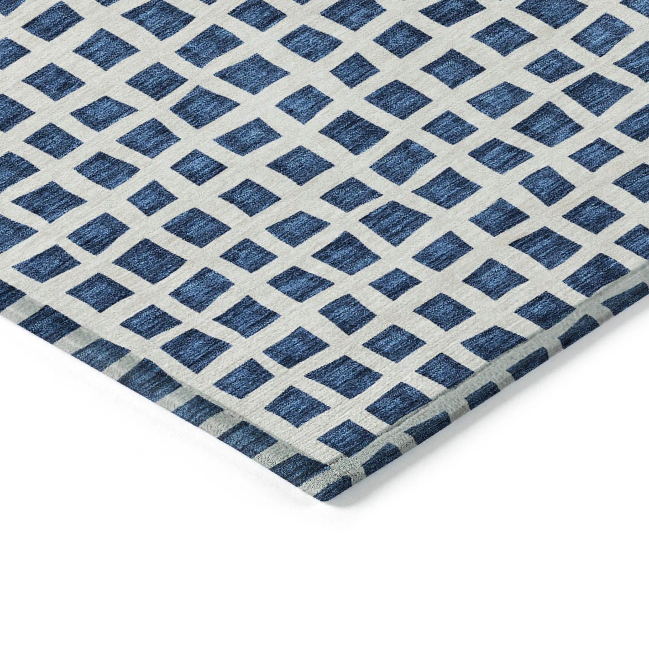 Machine Washable Indoor/ Outdoor Chantille Squared Rug