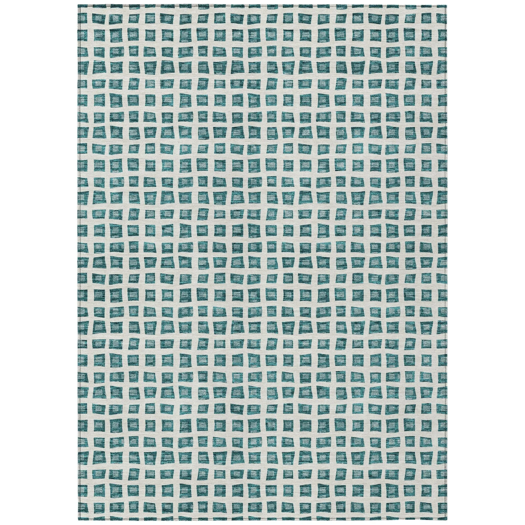 Machine Washable Indoor/ Outdoor Chantille Squared Rug
