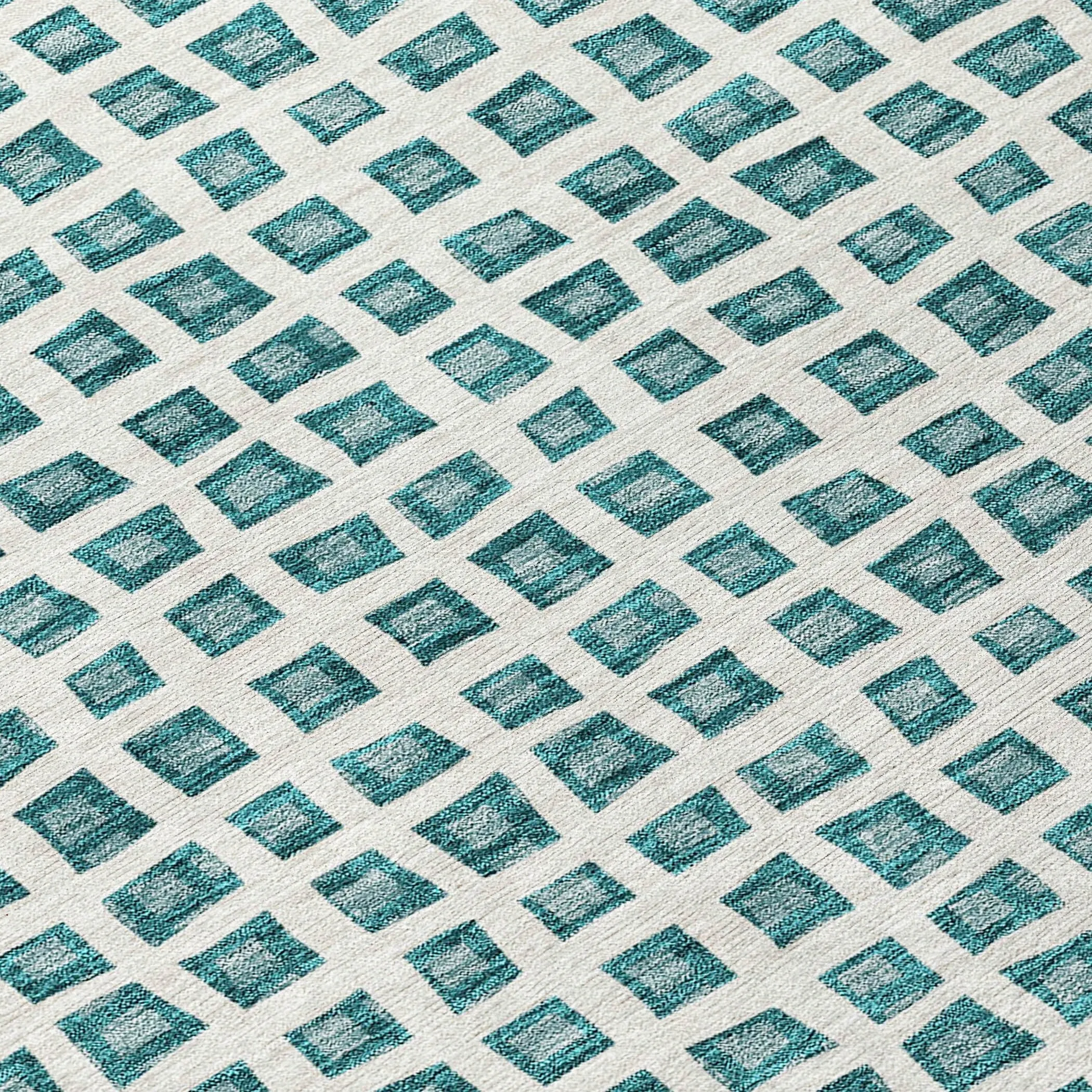 Machine Washable Indoor/ Outdoor Chantille Squared Rug