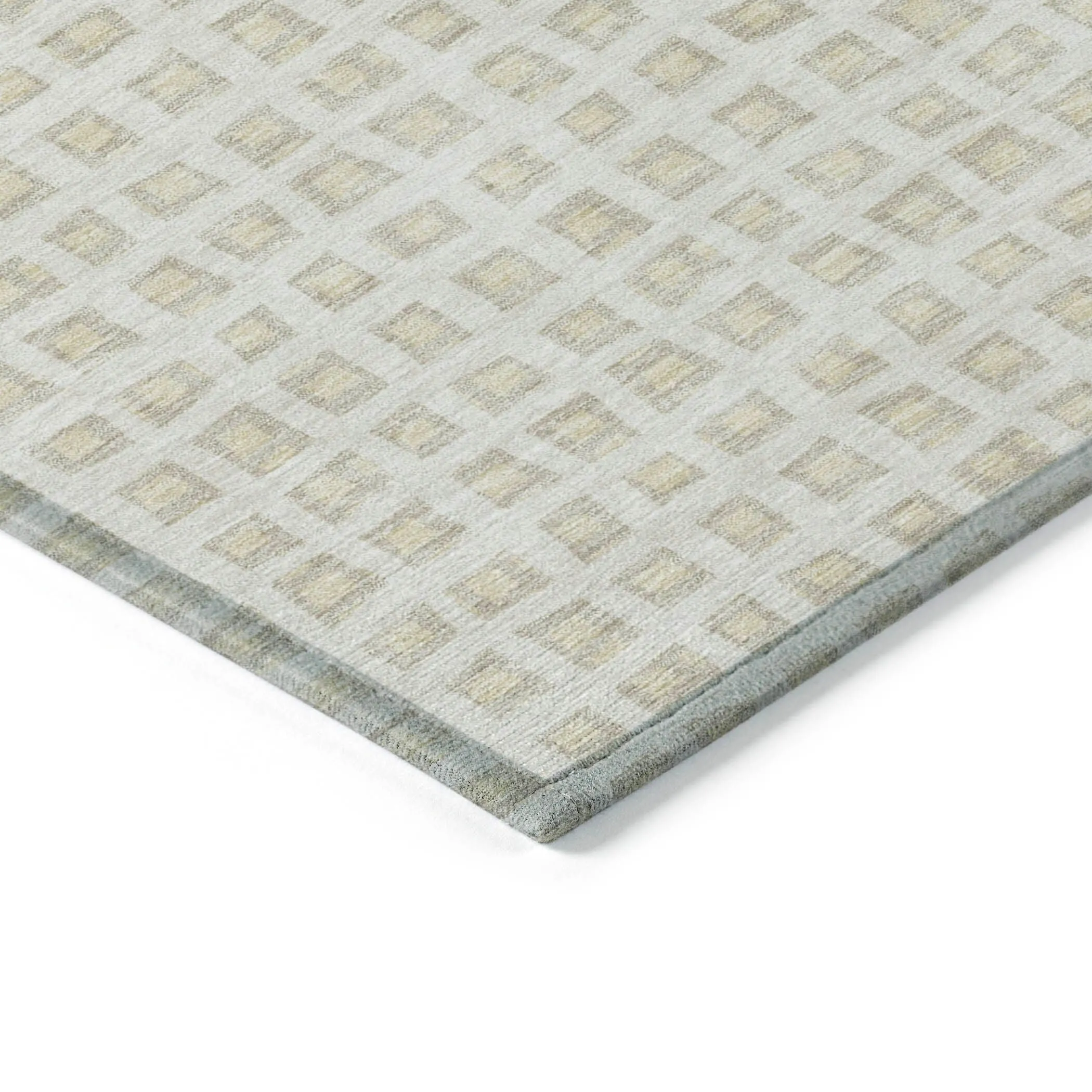 Machine Washable Indoor/ Outdoor Chantille Squared Rug