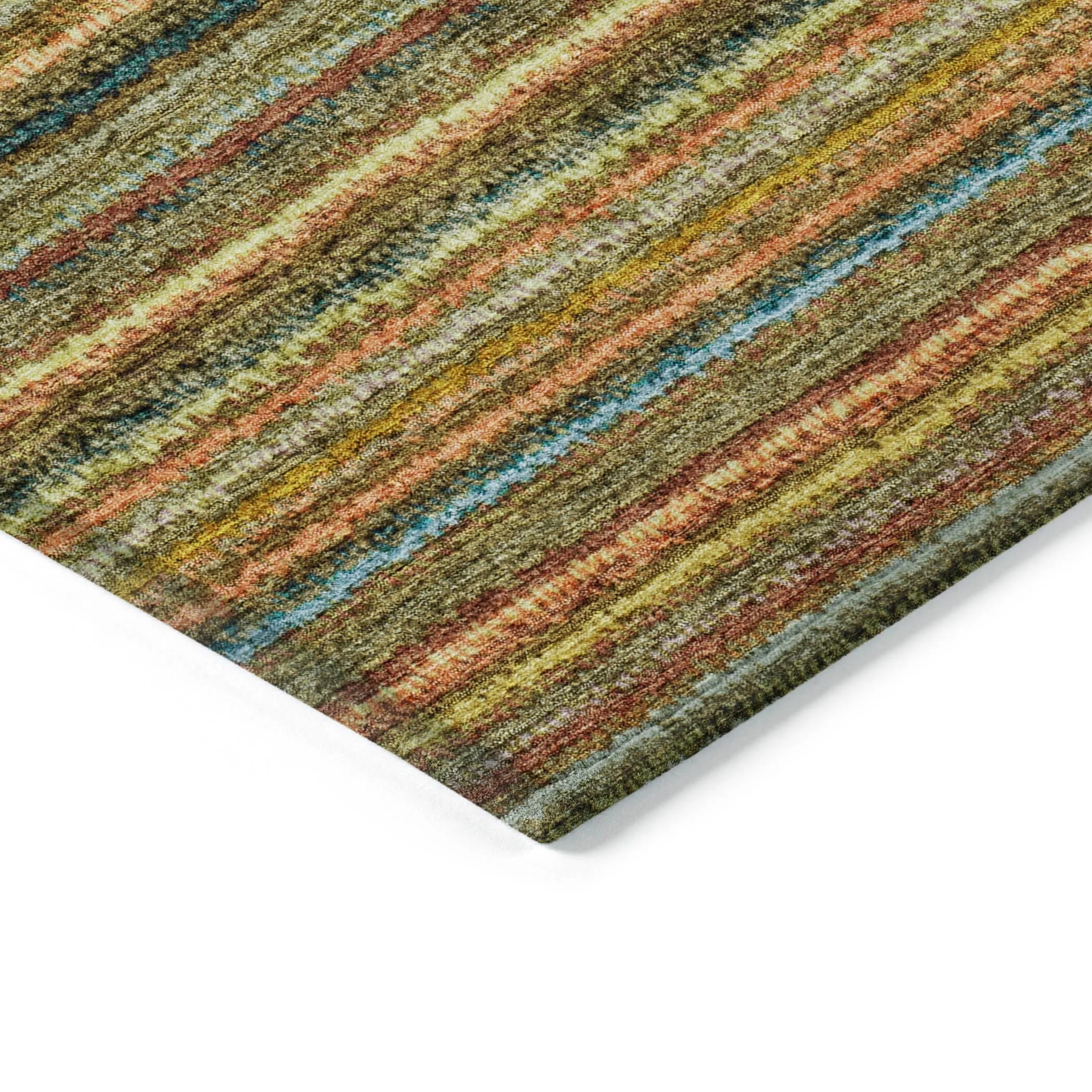 Machine Washable Indoor/ Outdoor Chantille Stripes Rug