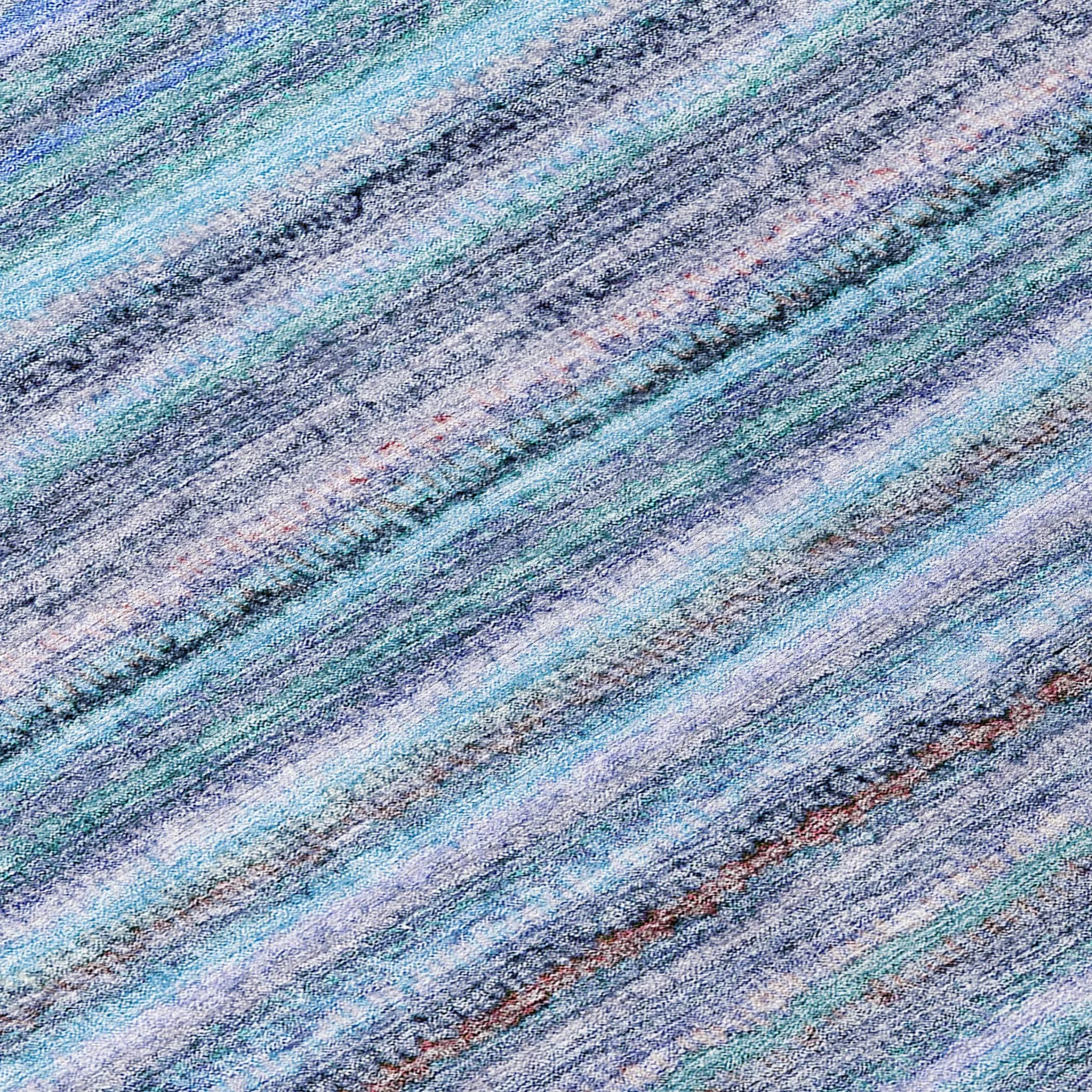 Machine Washable Indoor/ Outdoor Chantille Stripes Rug