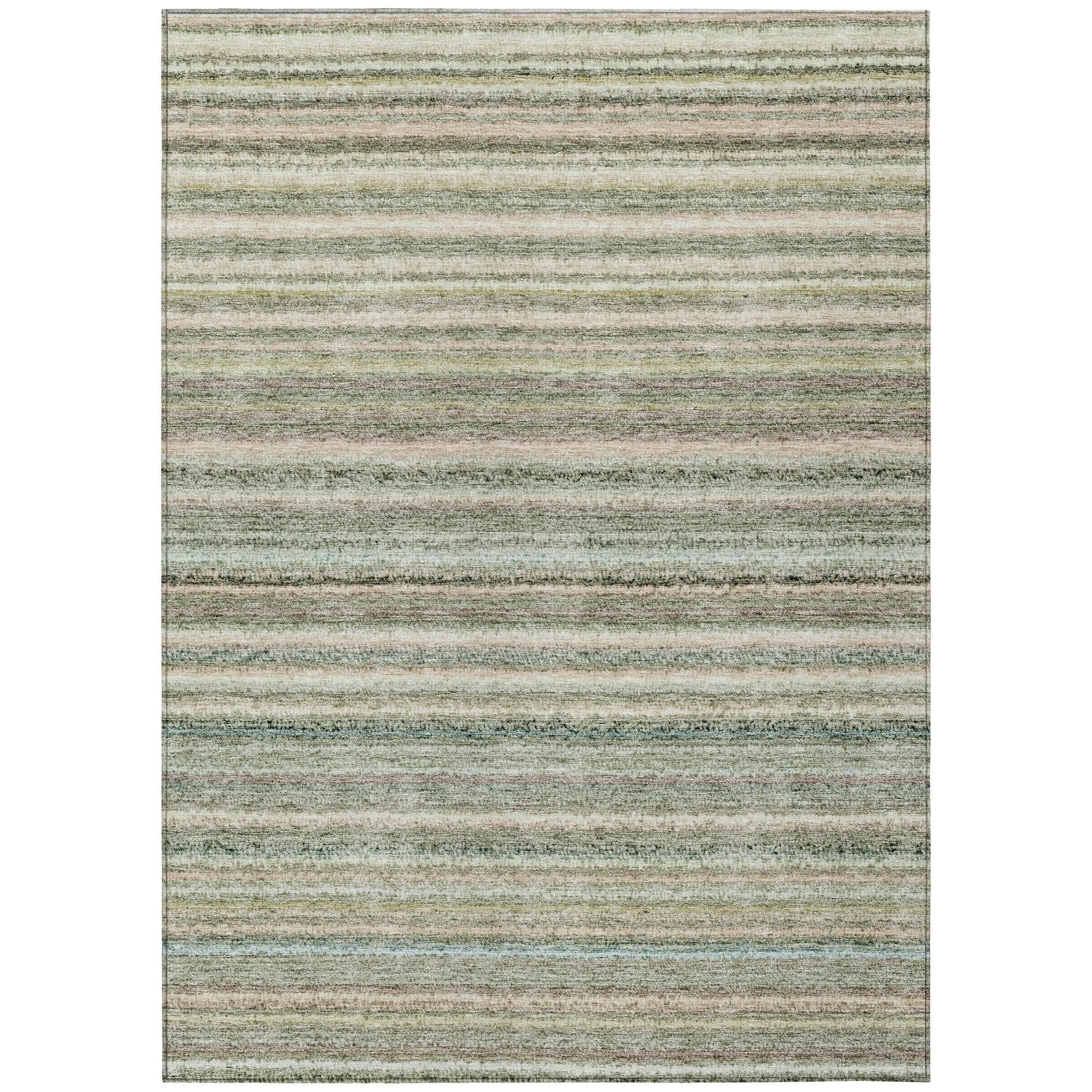 Machine Washable Indoor/ Outdoor Chantille Stripes Rug