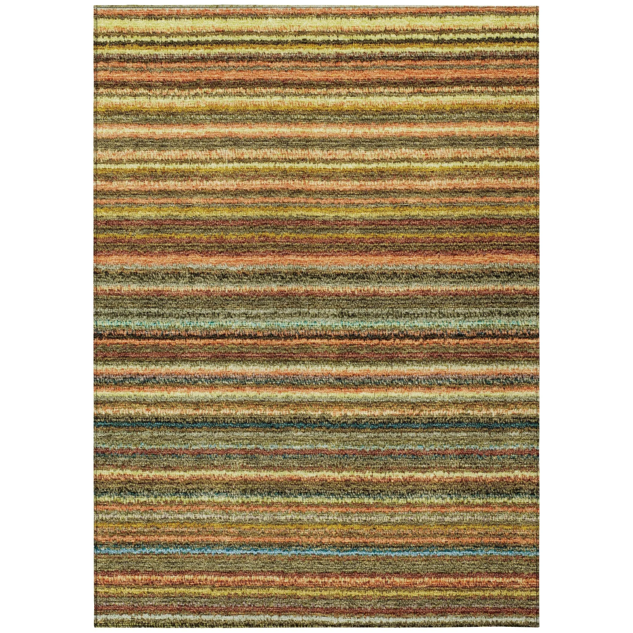 Machine Washable Indoor/ Outdoor Chantille Stripes Rug