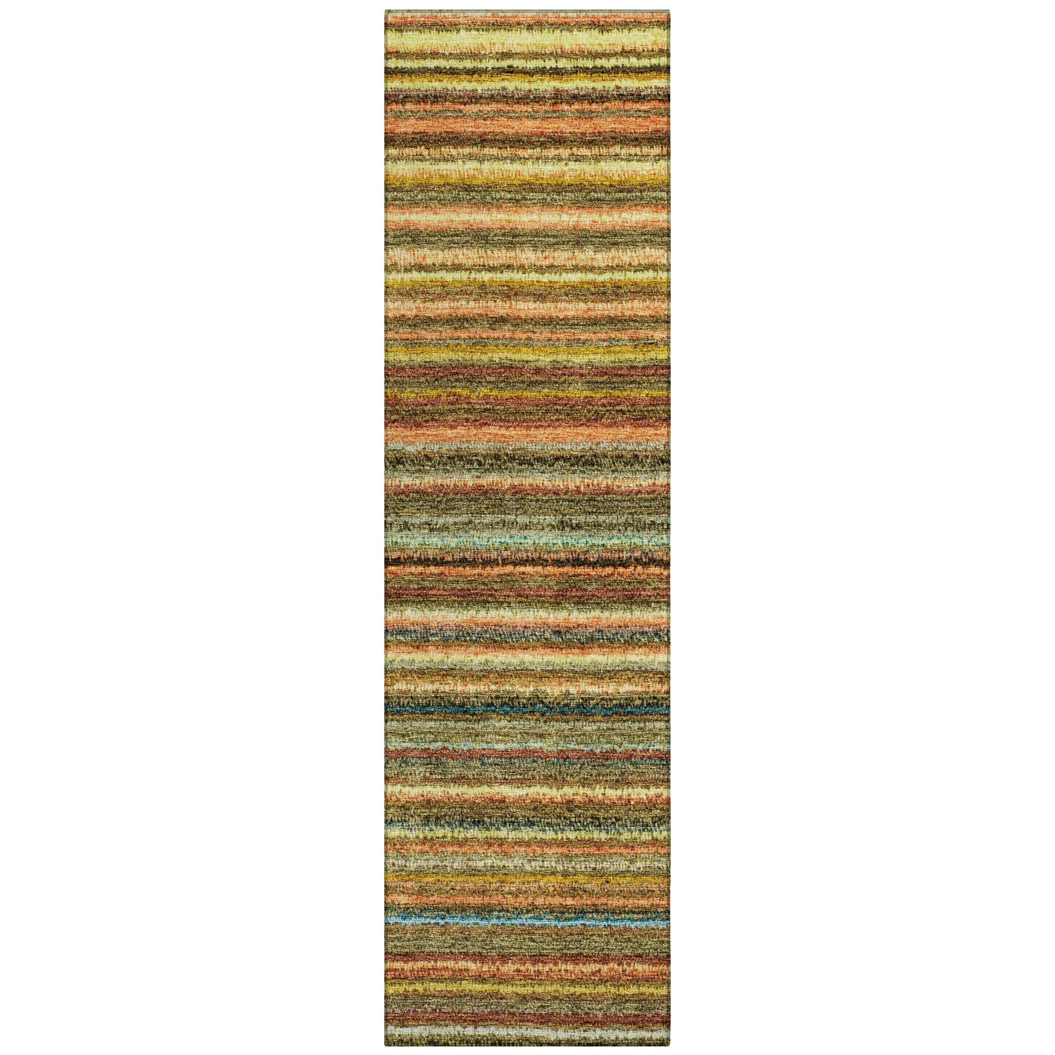 Machine Washable Indoor/ Outdoor Chantille Stripes Rug