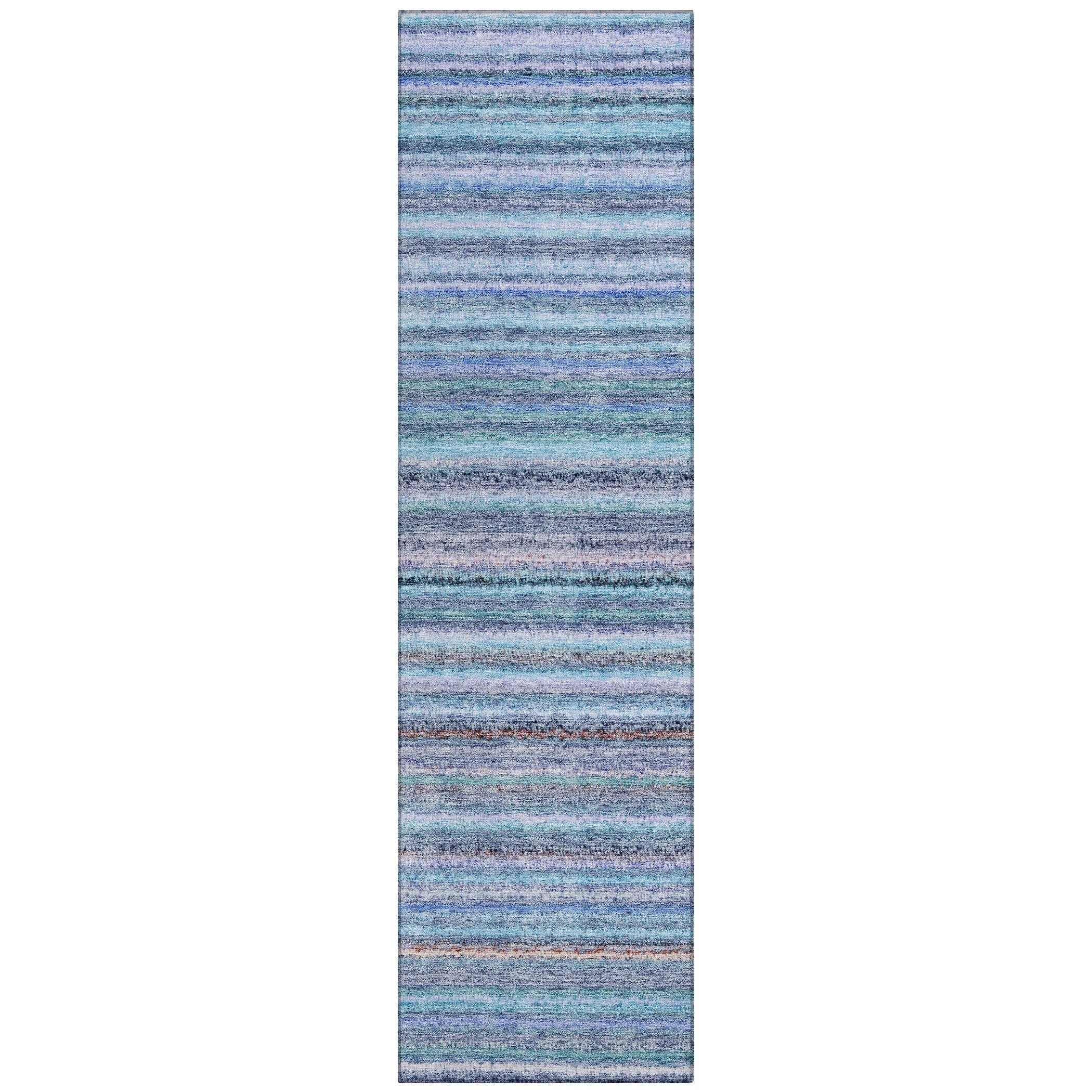 Machine Washable Indoor/ Outdoor Chantille Stripes Rug