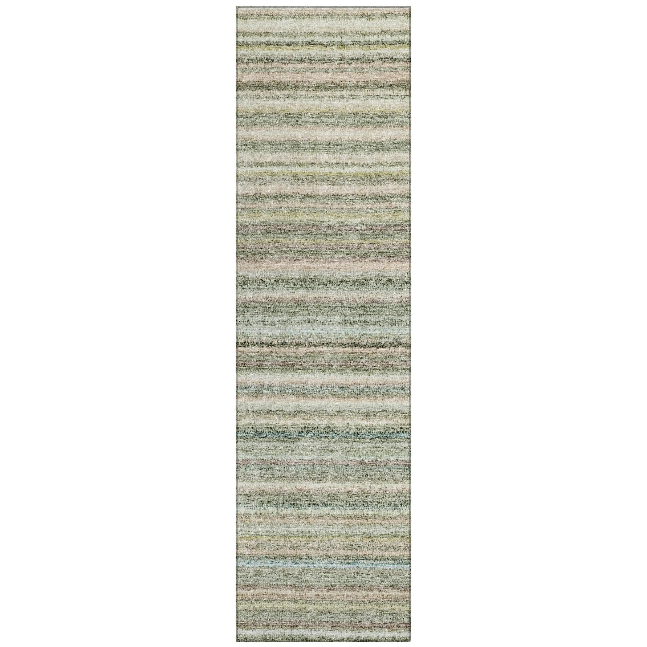 Machine Washable Indoor/ Outdoor Chantille Stripes Rug