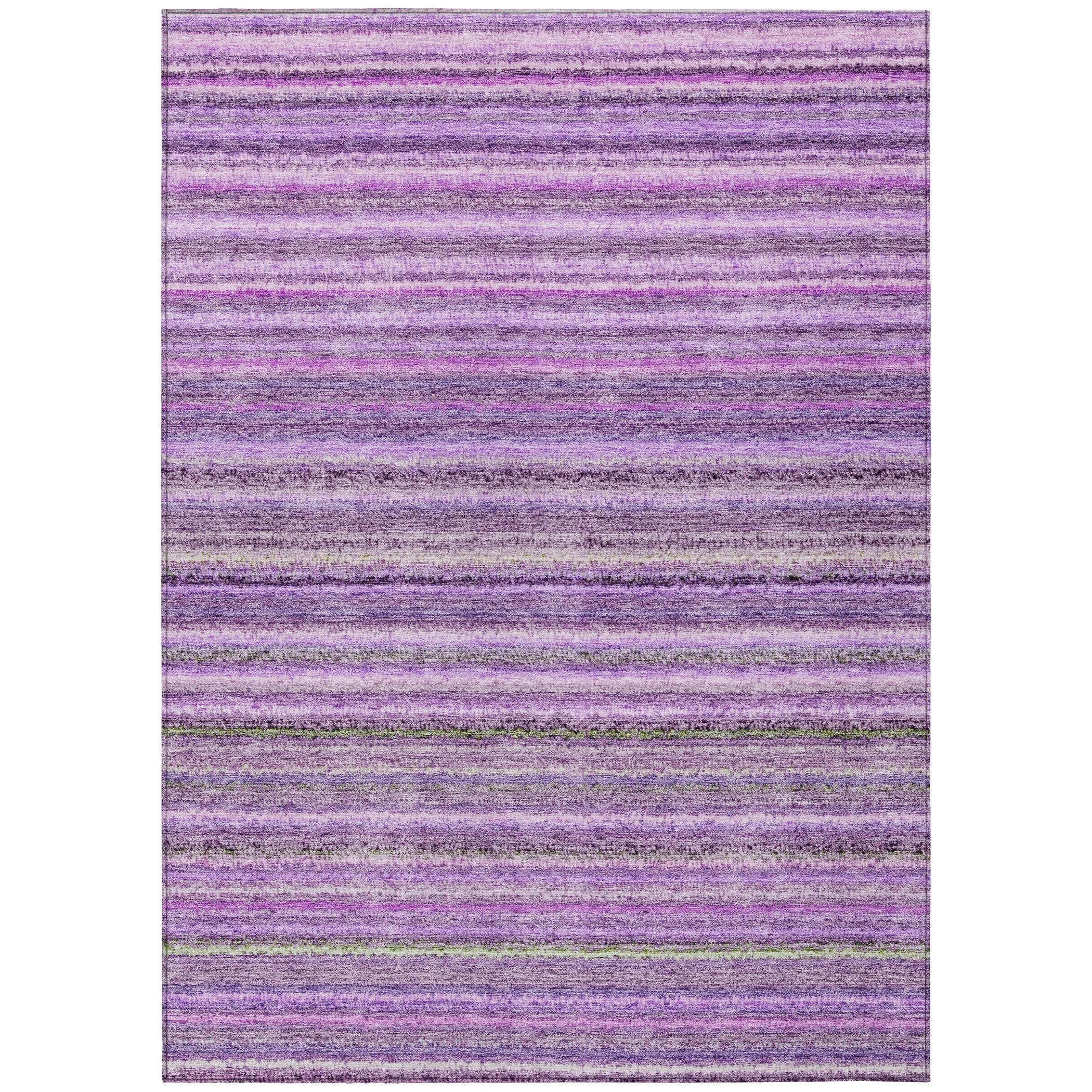 Machine Washable Indoor/ Outdoor Chantille Stripes Rug