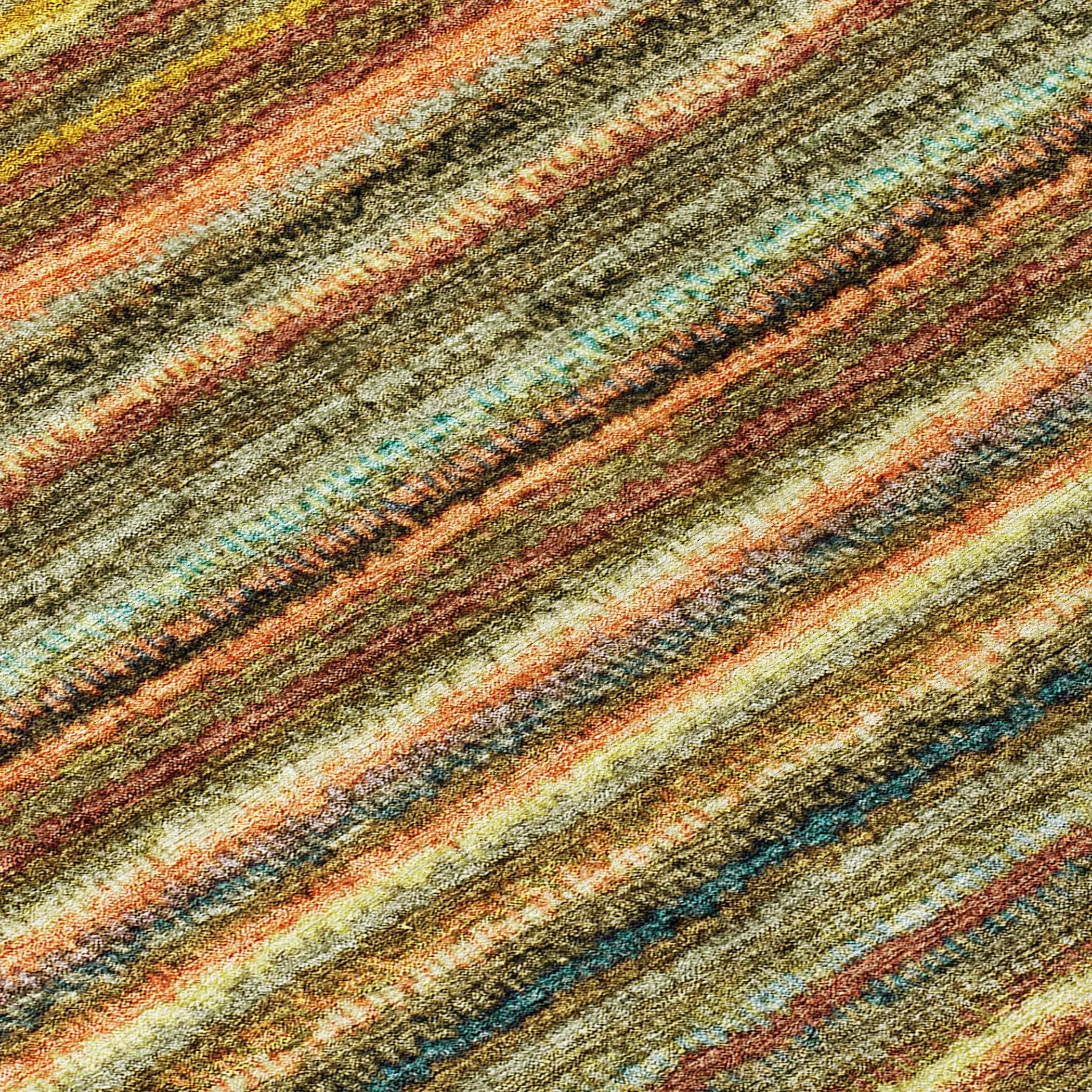 Machine Washable Indoor/ Outdoor Chantille Stripes Rug