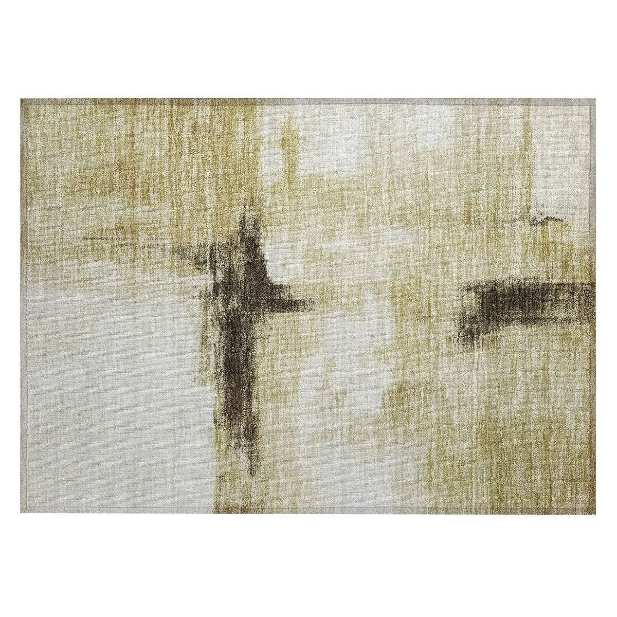 Machine Washable Indoor/ Outdoor Contemporary Abstract Chantille Rug