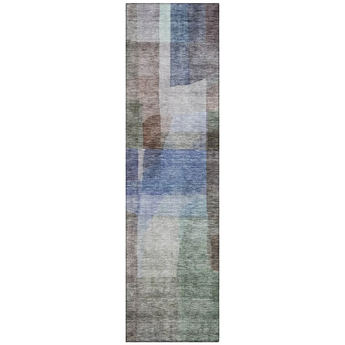 Machine Washable Indoor/ Outdoor Contemporary Abstract Chantille Rug