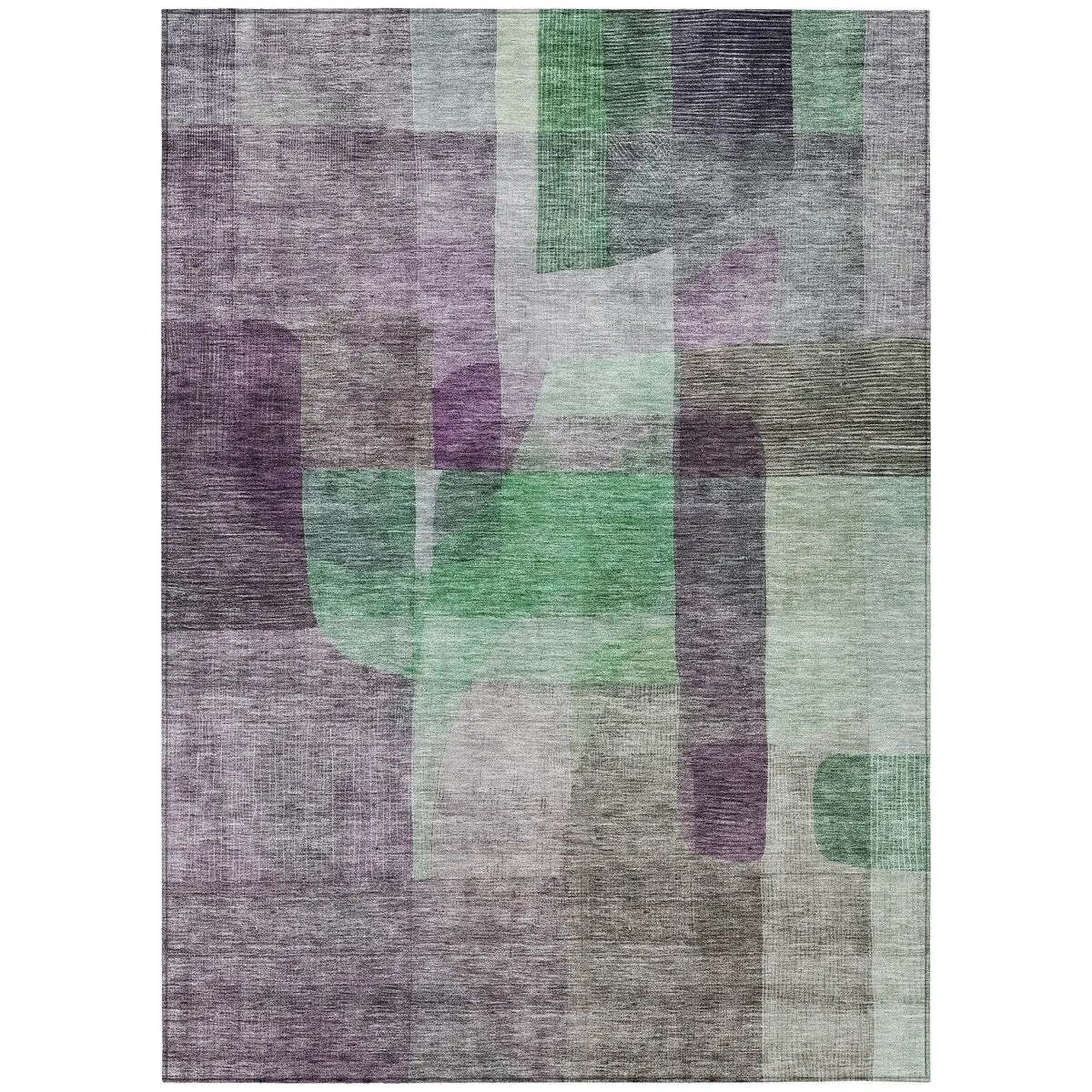 Machine Washable Indoor/ Outdoor Contemporary Abstract Chantille Rug