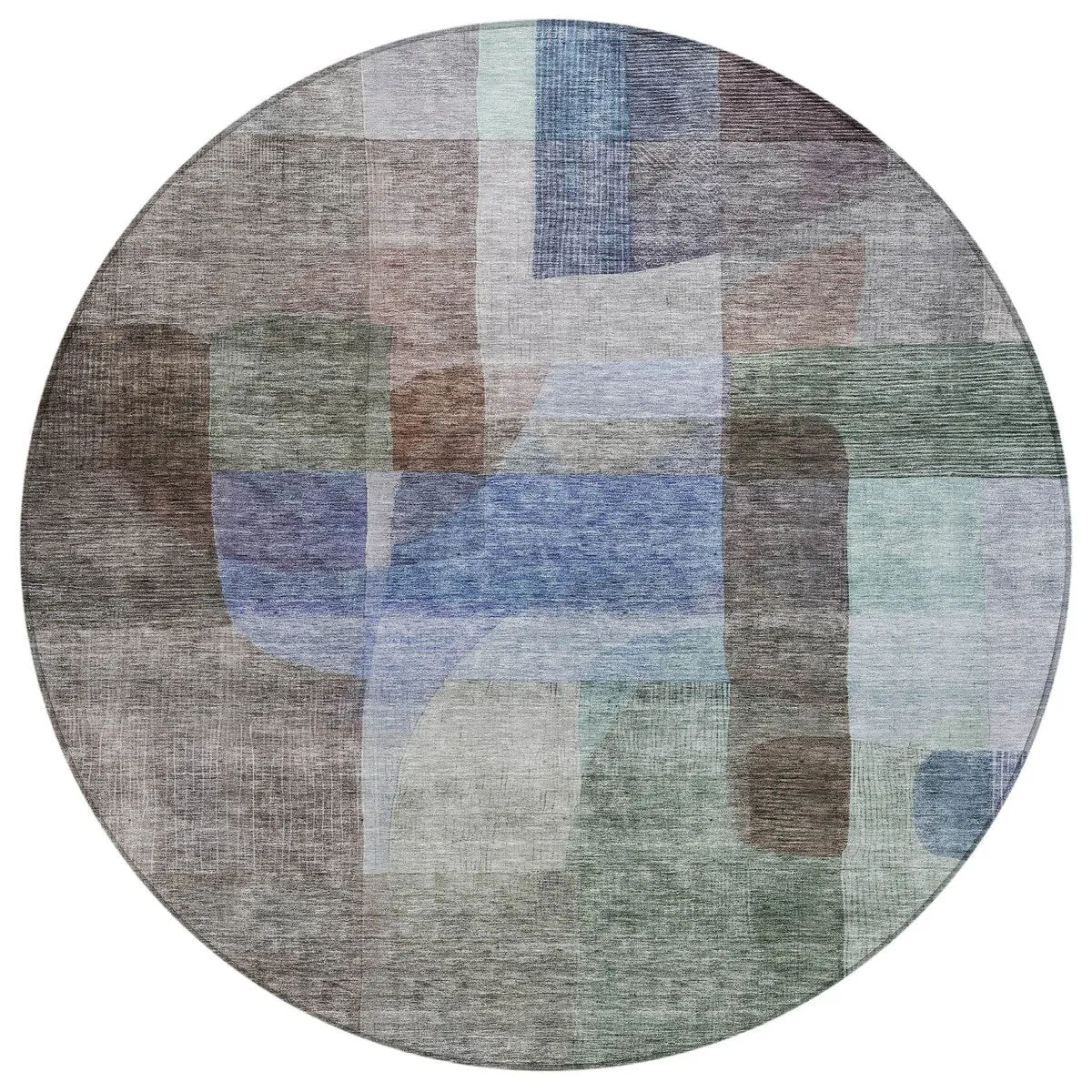 Machine Washable Indoor/ Outdoor Contemporary Abstract Chantille Rug