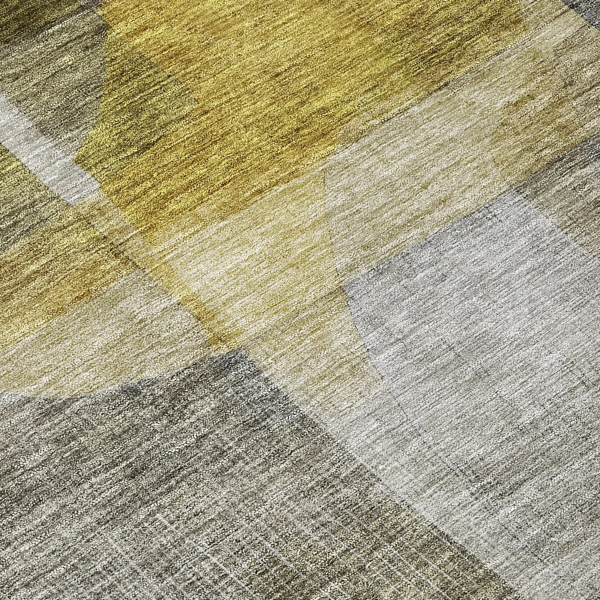 Machine Washable Indoor/ Outdoor Contemporary Abstract Chantille Rug