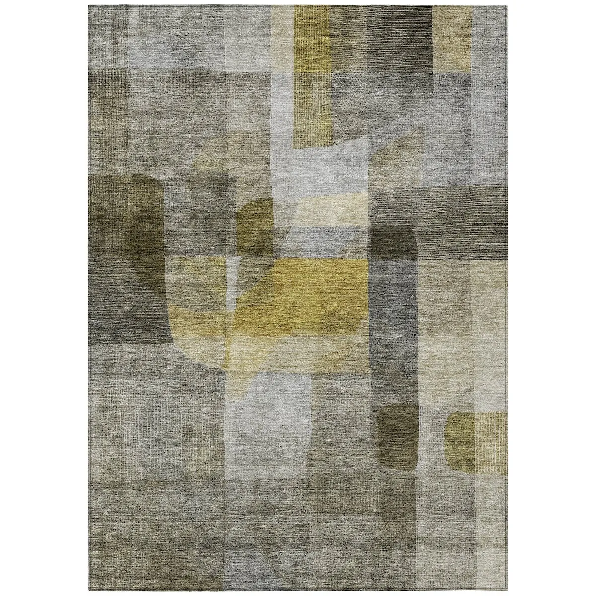 Machine Washable Indoor/ Outdoor Contemporary Abstract Chantille Rug