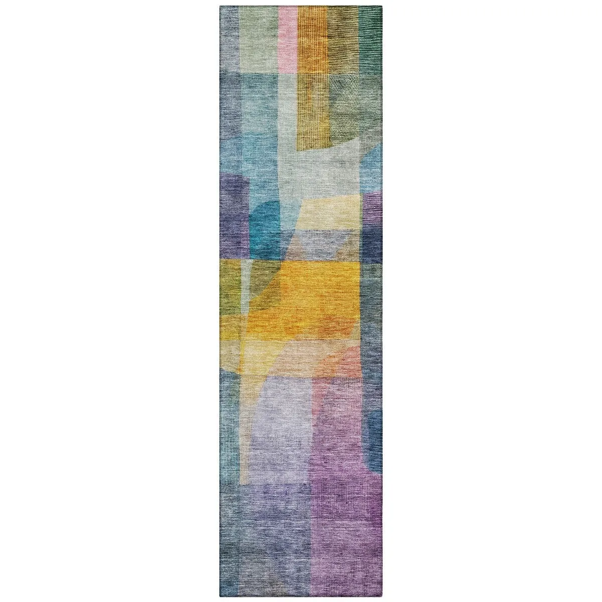 Machine Washable Indoor/ Outdoor Contemporary Abstract Chantille Rug