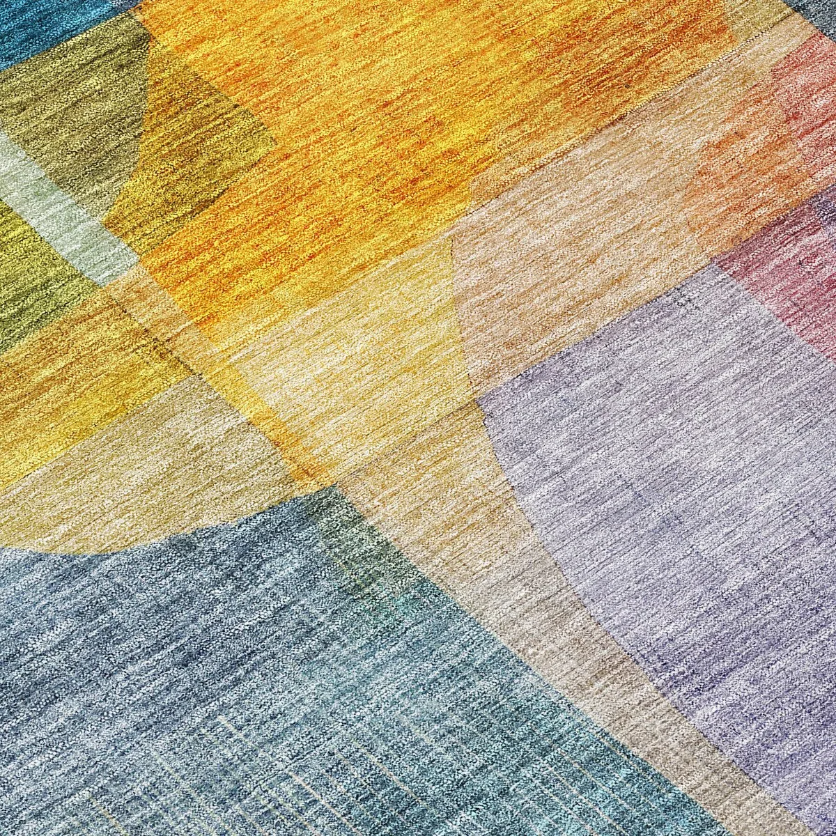 Machine Washable Indoor/ Outdoor Contemporary Abstract Chantille Rug