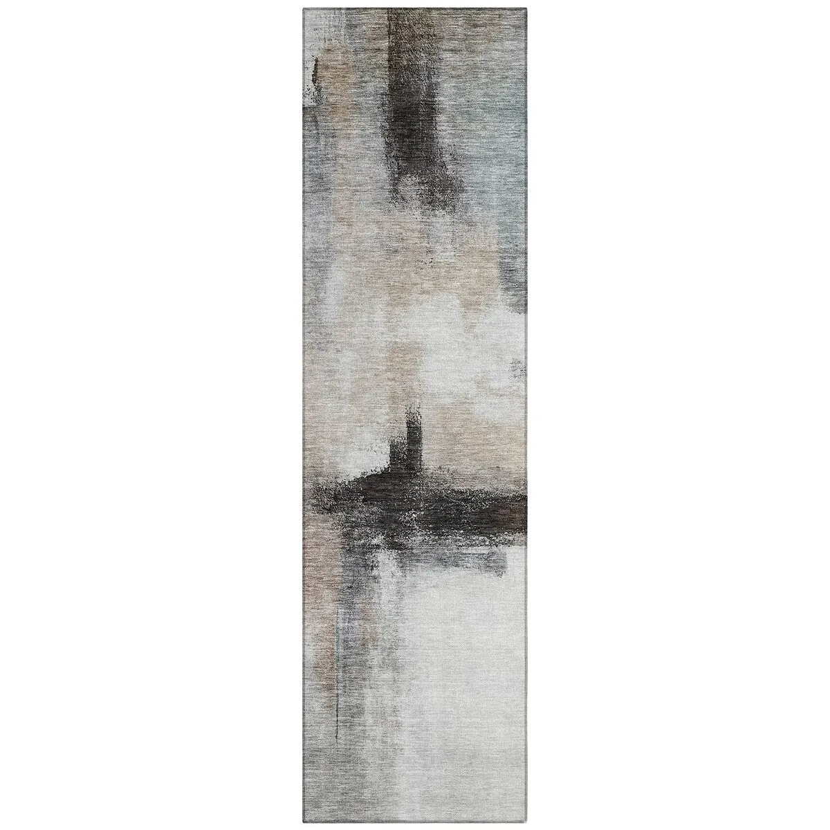 Machine Washable Indoor/ Outdoor Contemporary Abstract Chantille Rug