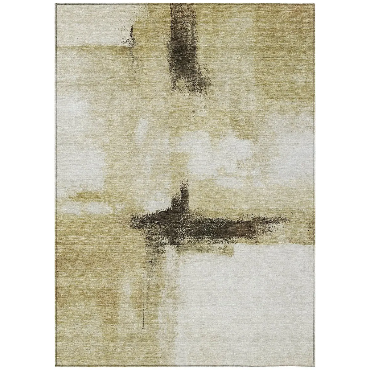 Machine Washable Indoor/ Outdoor Contemporary Abstract Chantille Rug