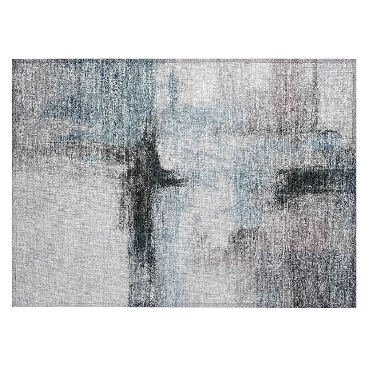 Machine Washable Indoor/ Outdoor Contemporary Abstract Chantille Rug