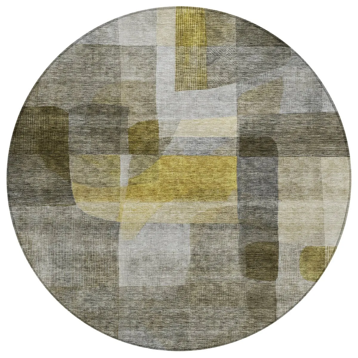 Machine Washable Indoor/ Outdoor Contemporary Abstract Chantille Rug