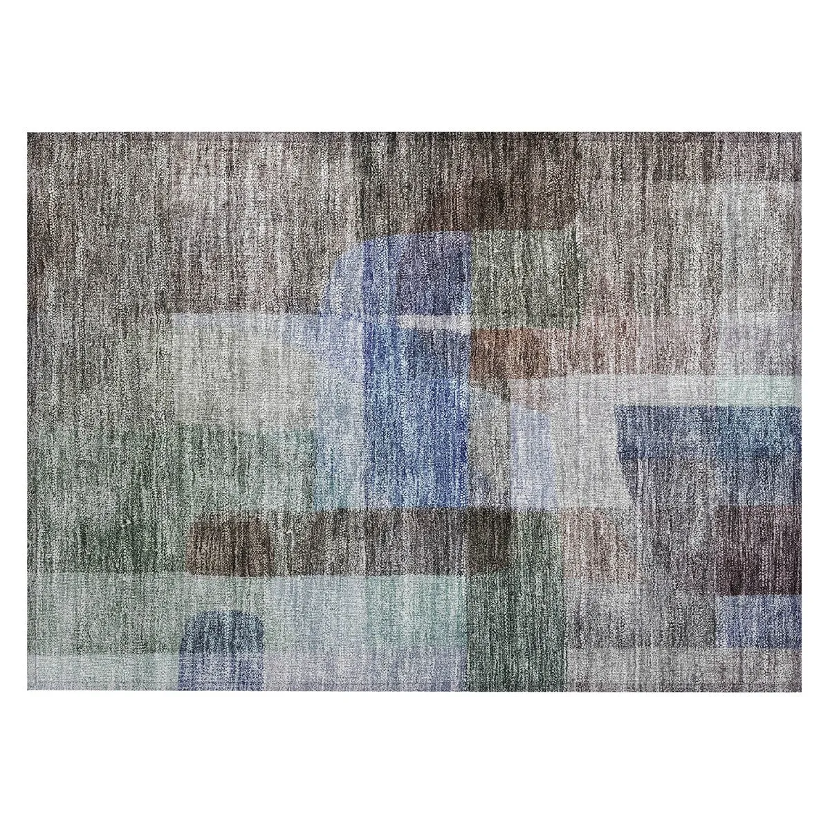 Machine Washable Indoor/ Outdoor Contemporary Abstract Chantille Rug