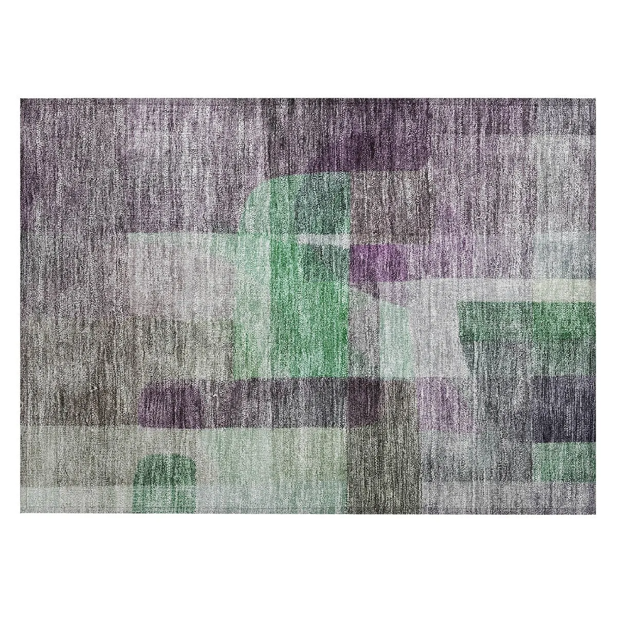 Machine Washable Indoor/ Outdoor Contemporary Abstract Chantille Rug