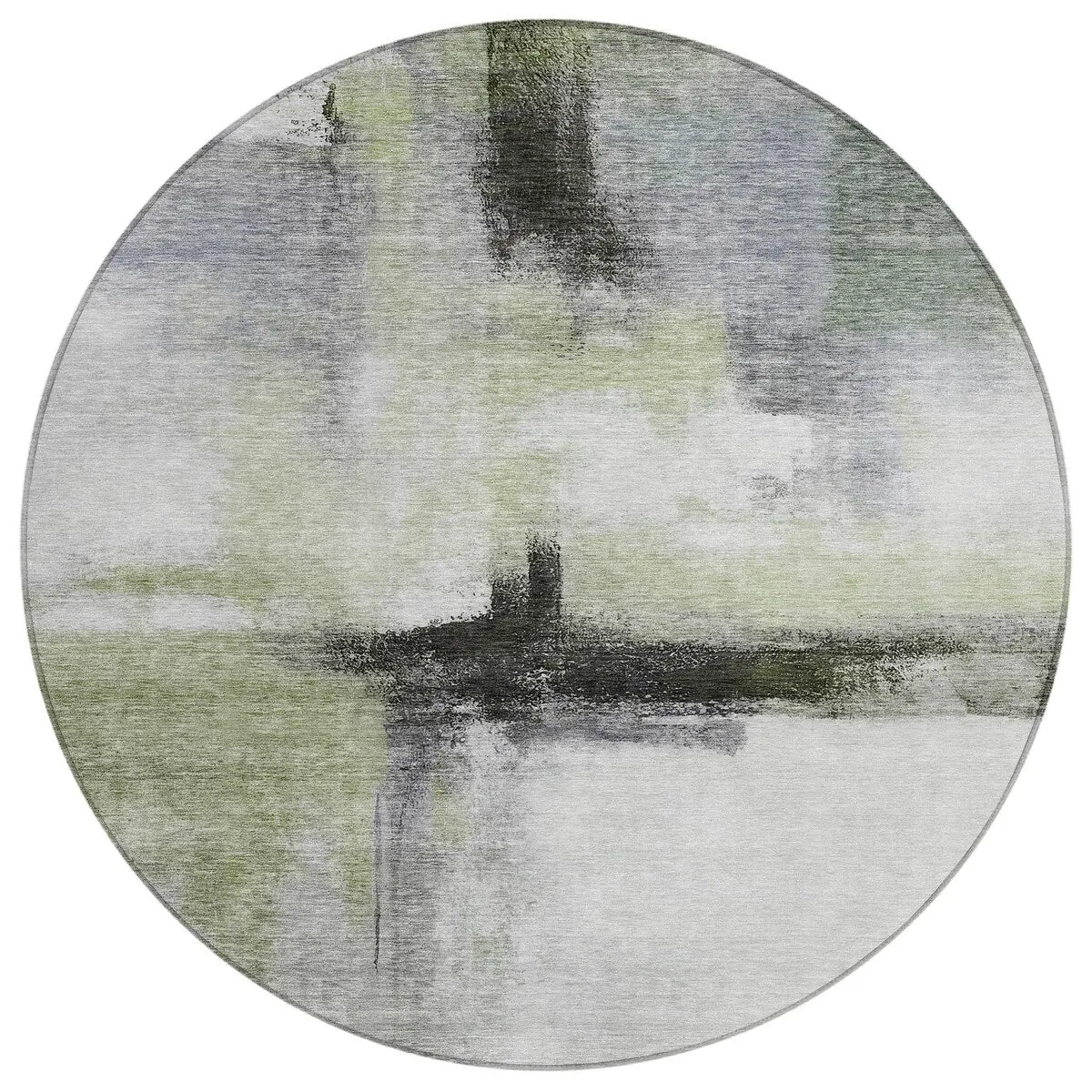 Machine Washable Indoor/ Outdoor Contemporary Abstract Chantille Rug