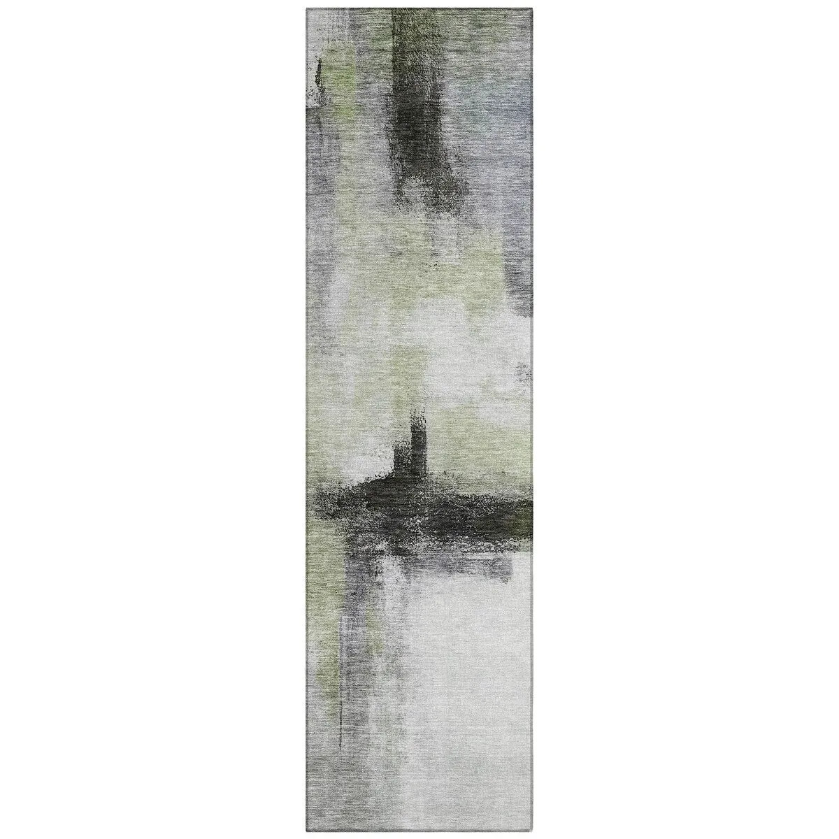 Machine Washable Indoor/ Outdoor Contemporary Abstract Chantille Rug